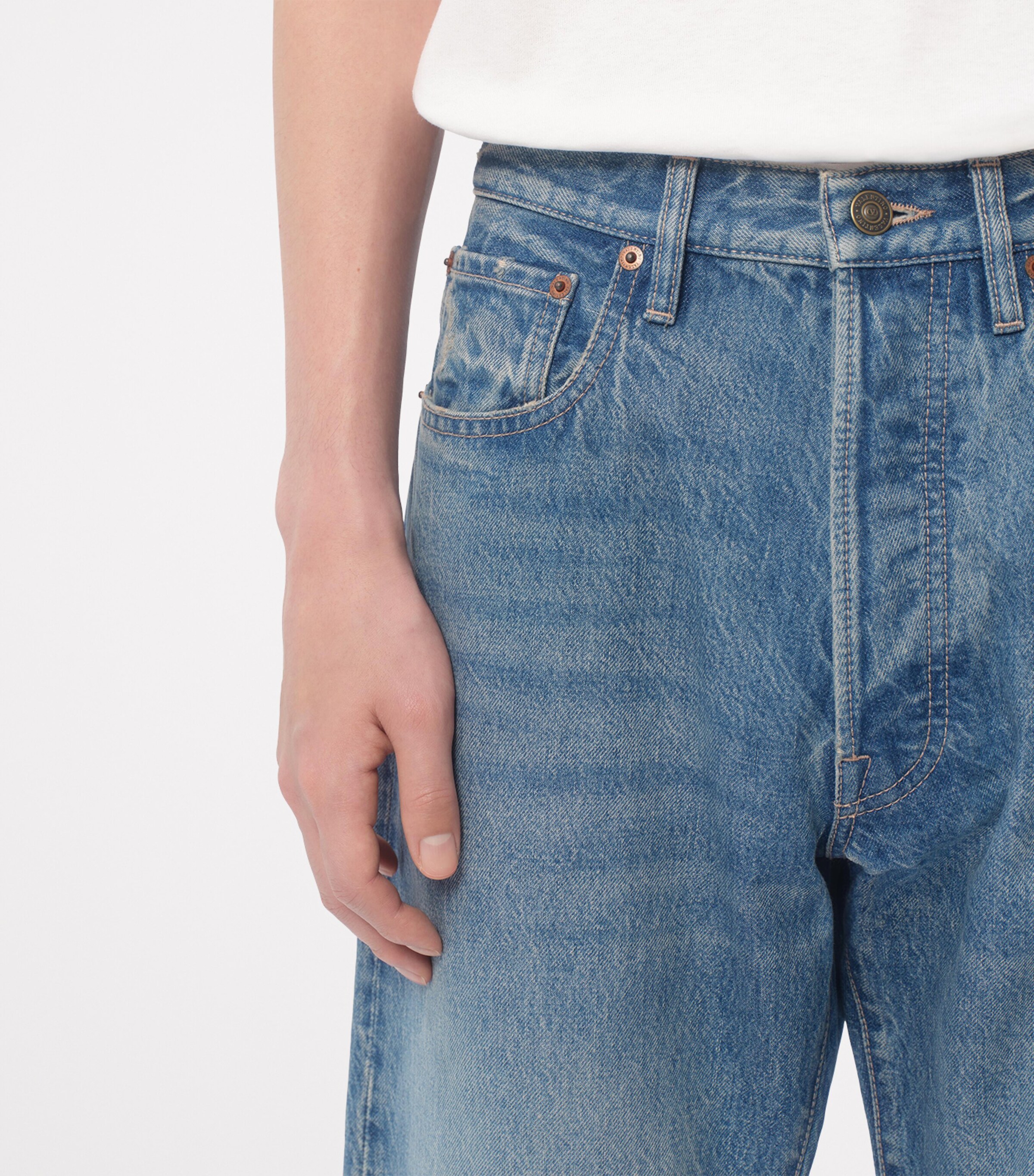 Valentino Garavani Mens Wide-Leg Jeans Image 6