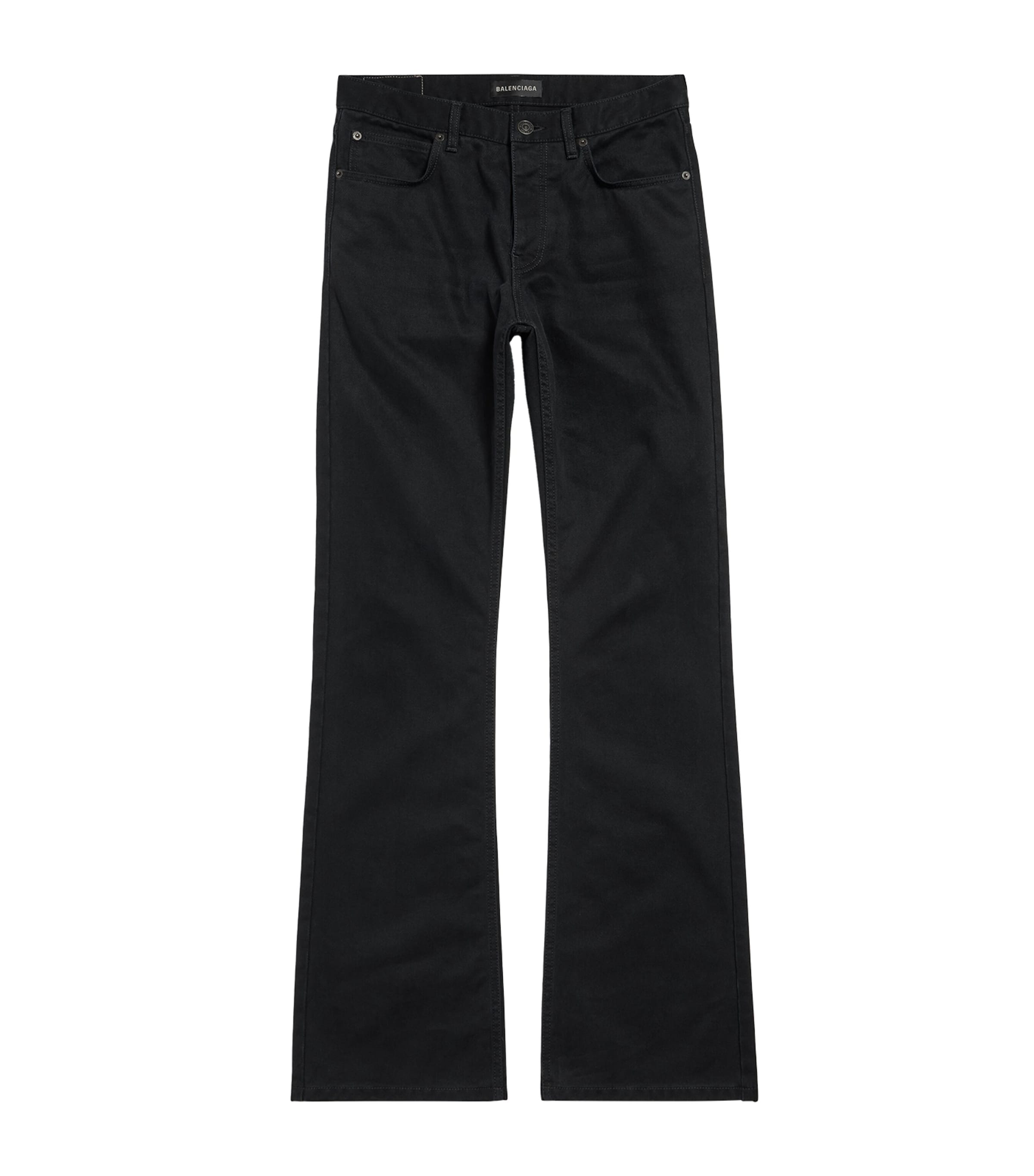 Balenciaga Black Low Waist Straight Jeans In Green