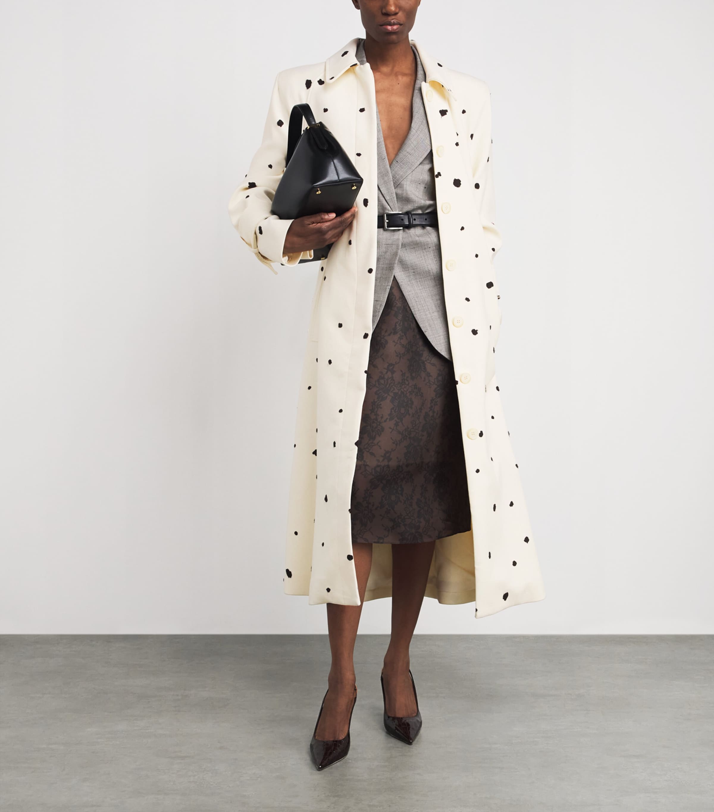 CAMILLA AND MARC Womens Spotted Ponza Coat Eggshell Image 2