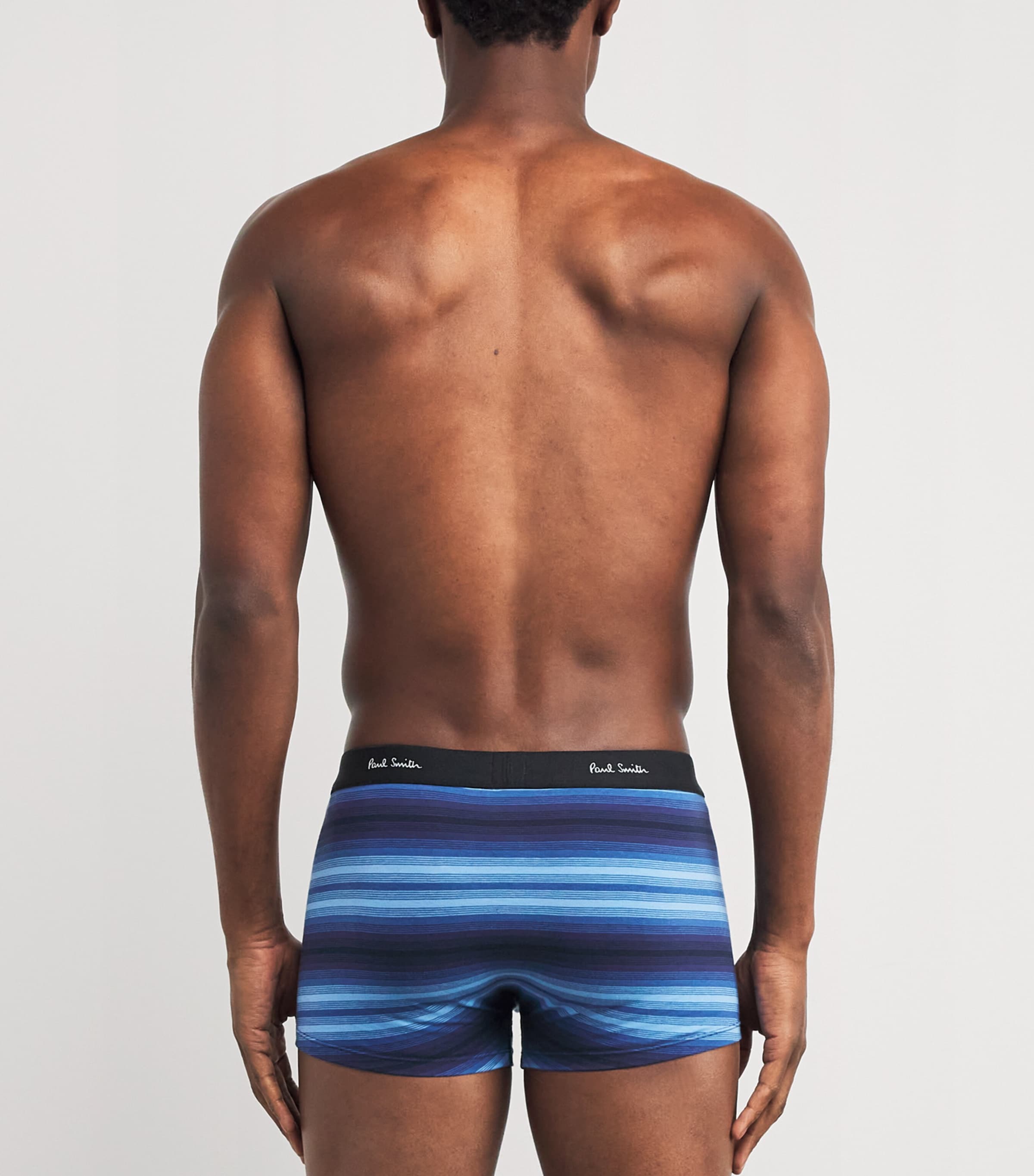 Paul Smith Mens Organic Cotton Stripe Trunks Blue Image 3