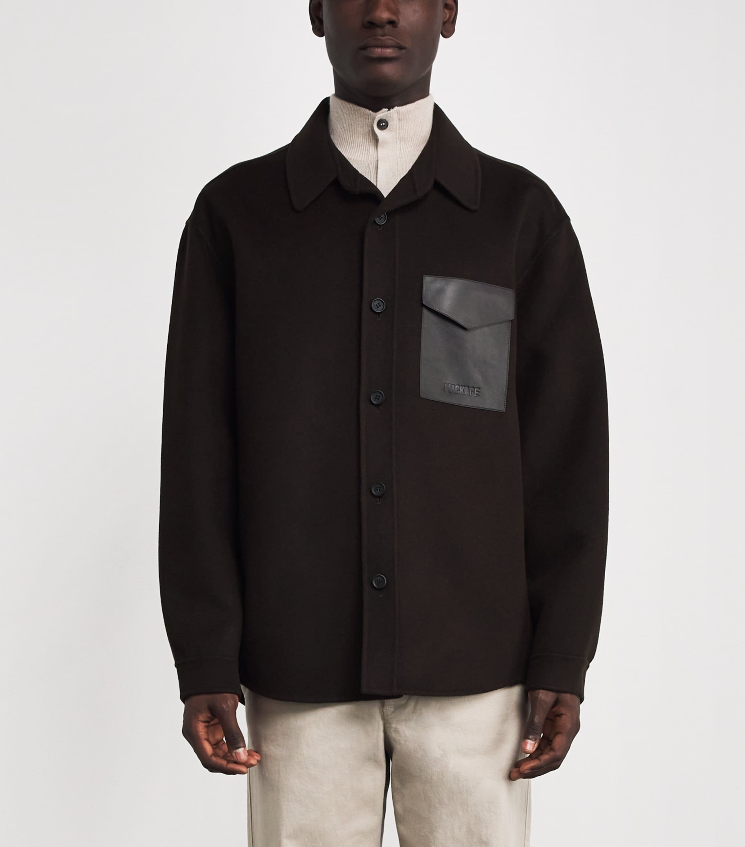 Wool Emmanuel Overshirt COFFEE A Image 3