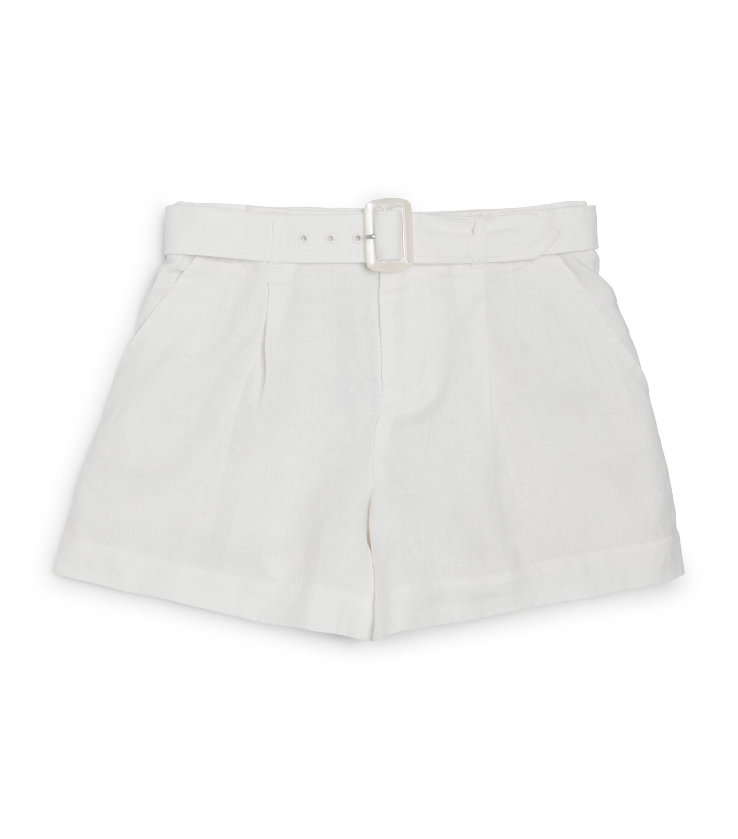 Shop Ralph Lauren Linen Belted Shorts In White