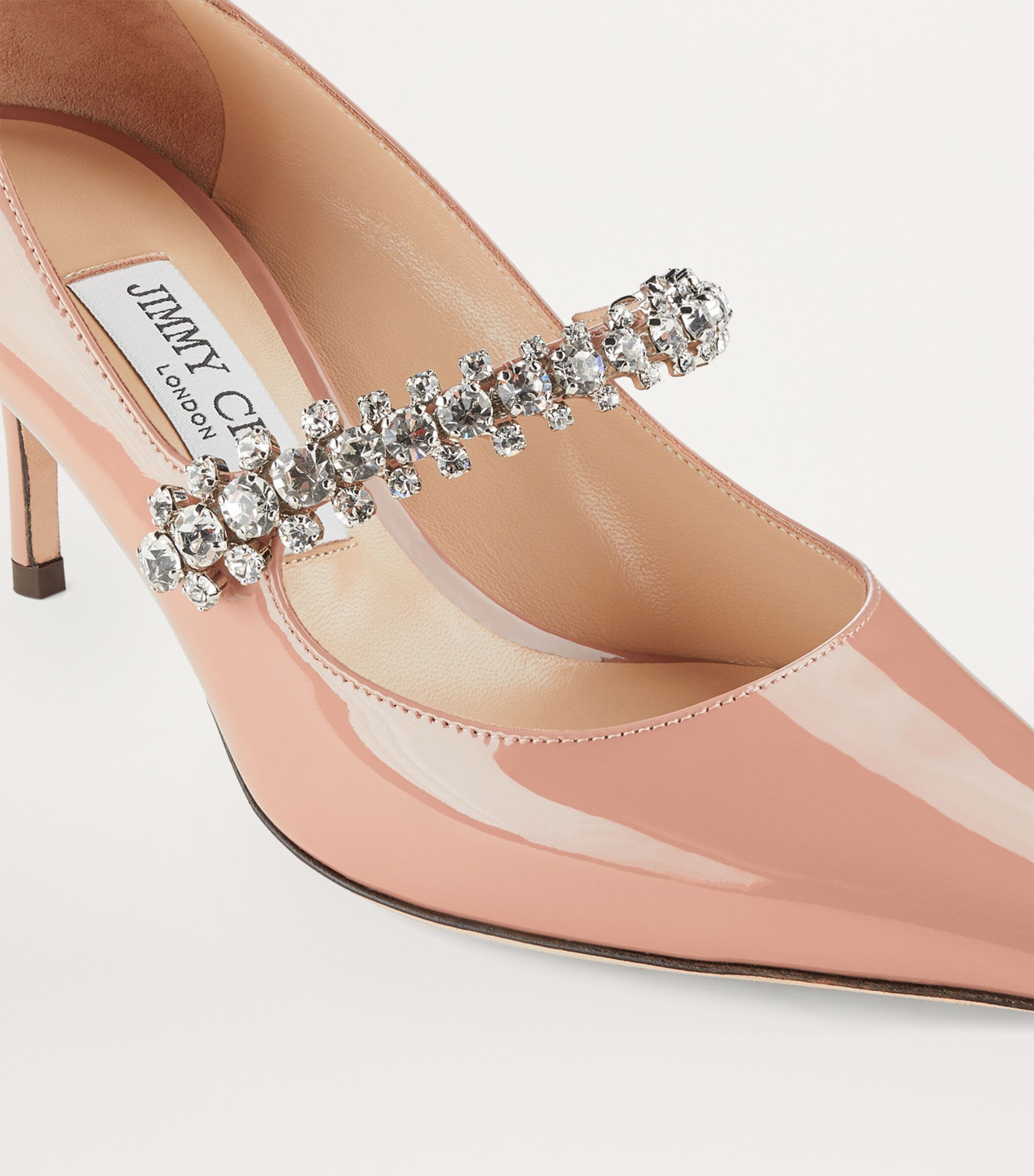 Jimmy Choo Pink Bing 65 Embellished Leather Pumps | Harrods US