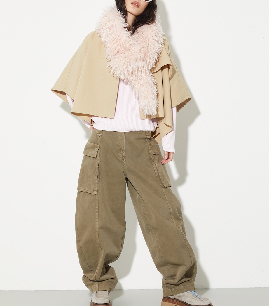 Cotton Drill Cargo Trousers KAKI Image 2