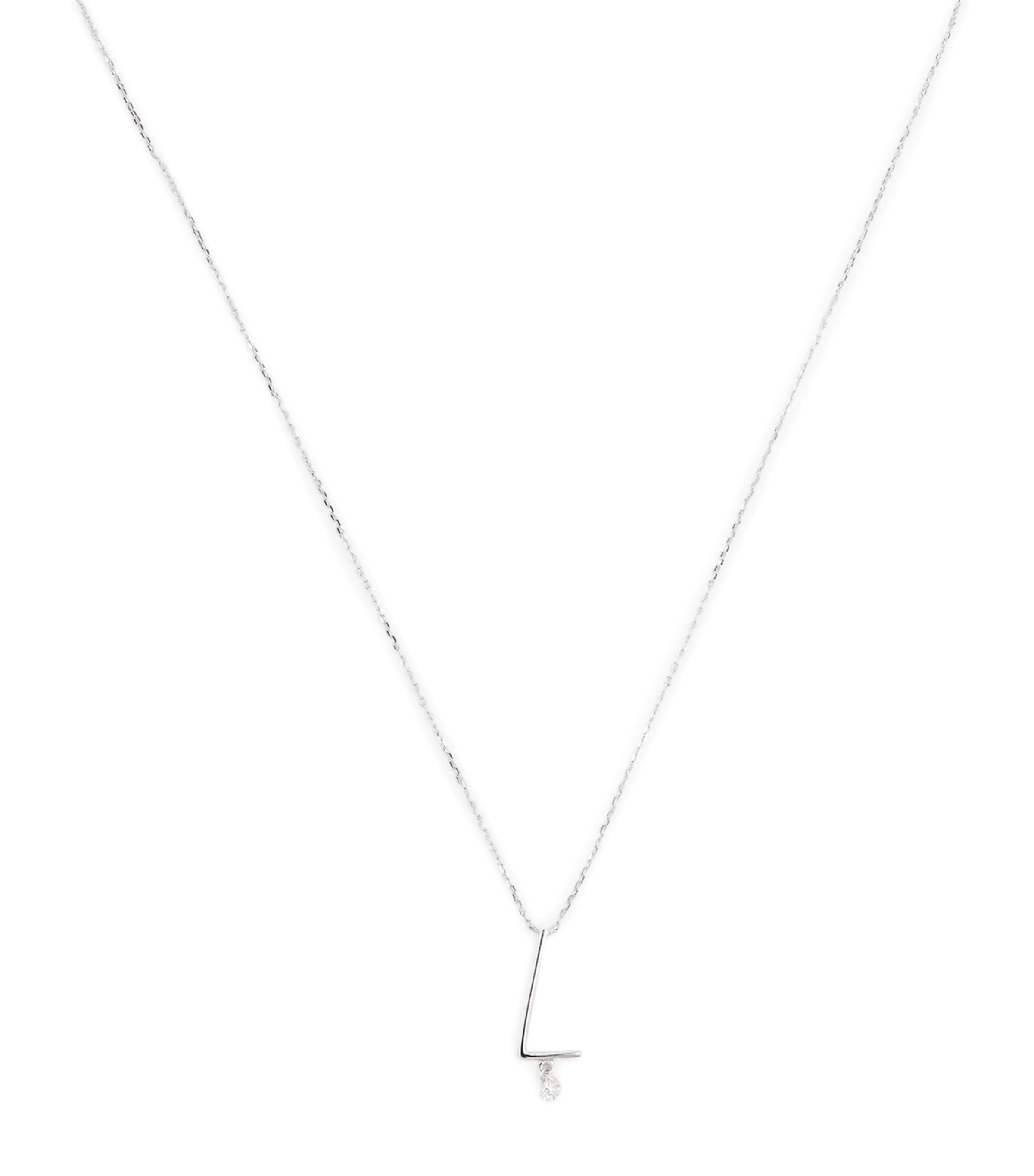 Persée White Gold And Diamond Alphabet Necklace In White