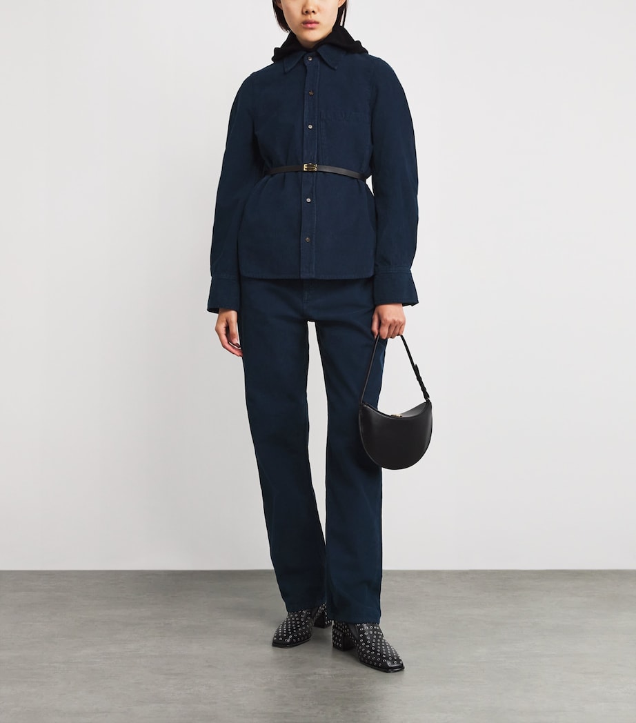 Corduroy Alina High-Rise Wide-Leg Trousers 9570 INDGO GRMNT DYE Image 2