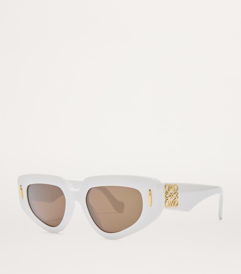 Small Acetate Butterfly Screen Sunglasses SOLID WHITE Image 2