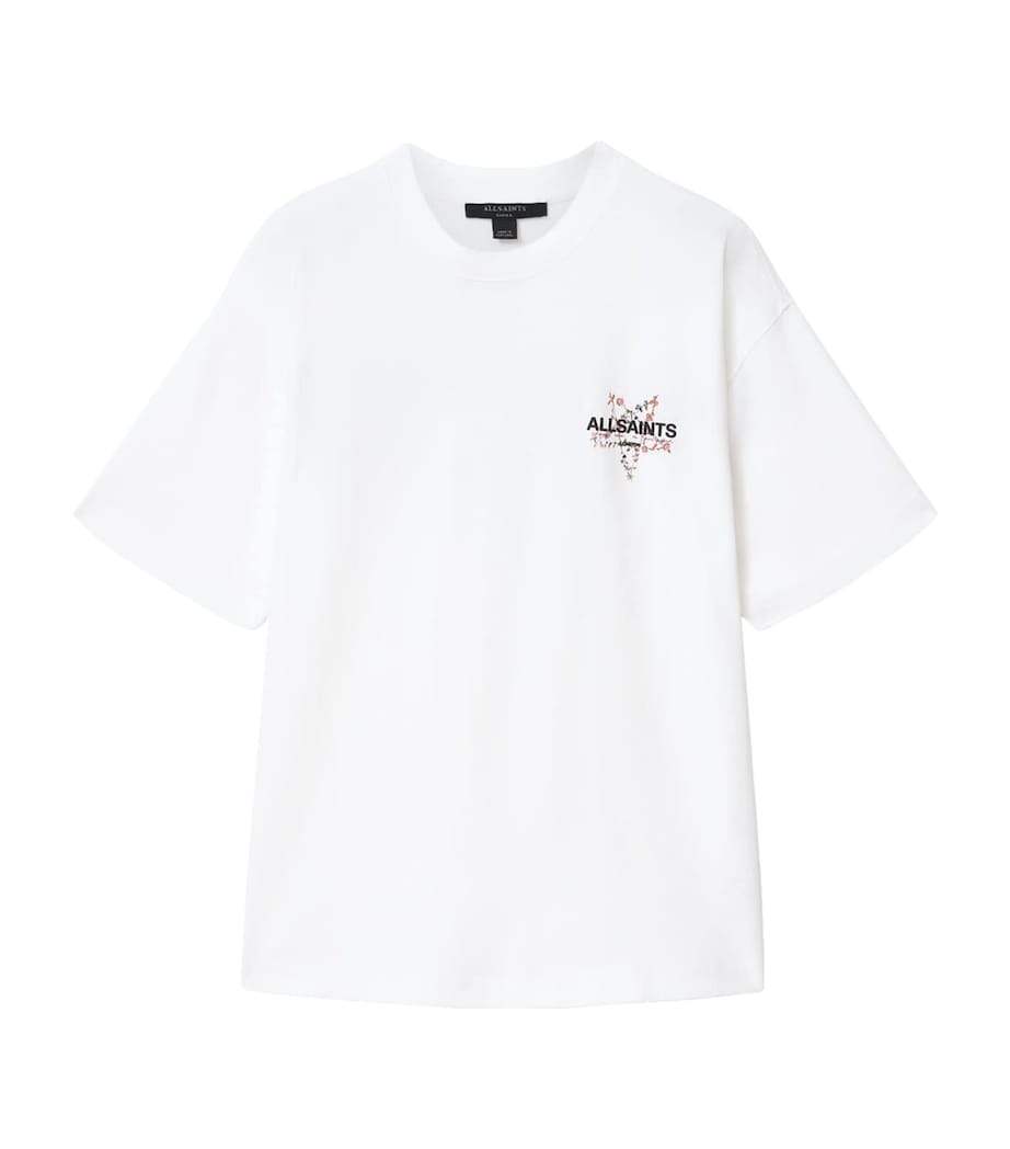 AllSaints Womens Cotton Pentacle Etta T-Shirt Optic White Image 1