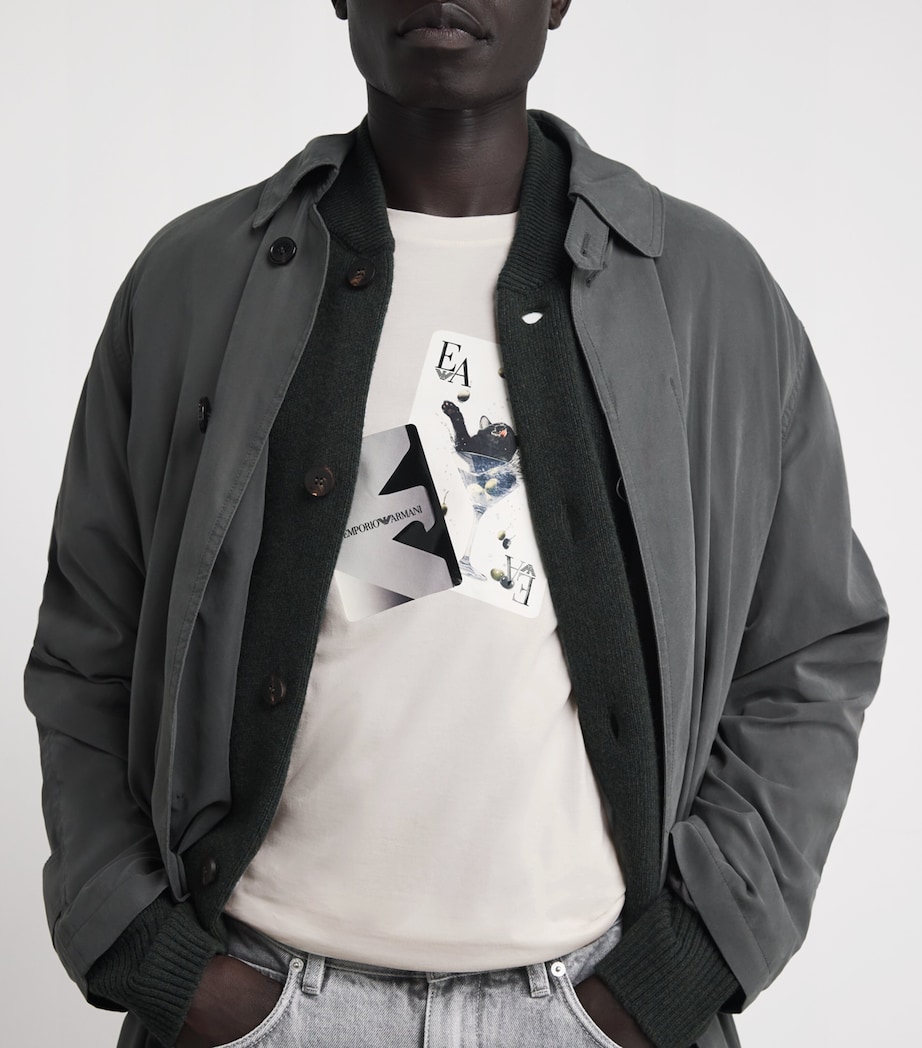 Cotton Card Print T-Shirt U0005 Image 6