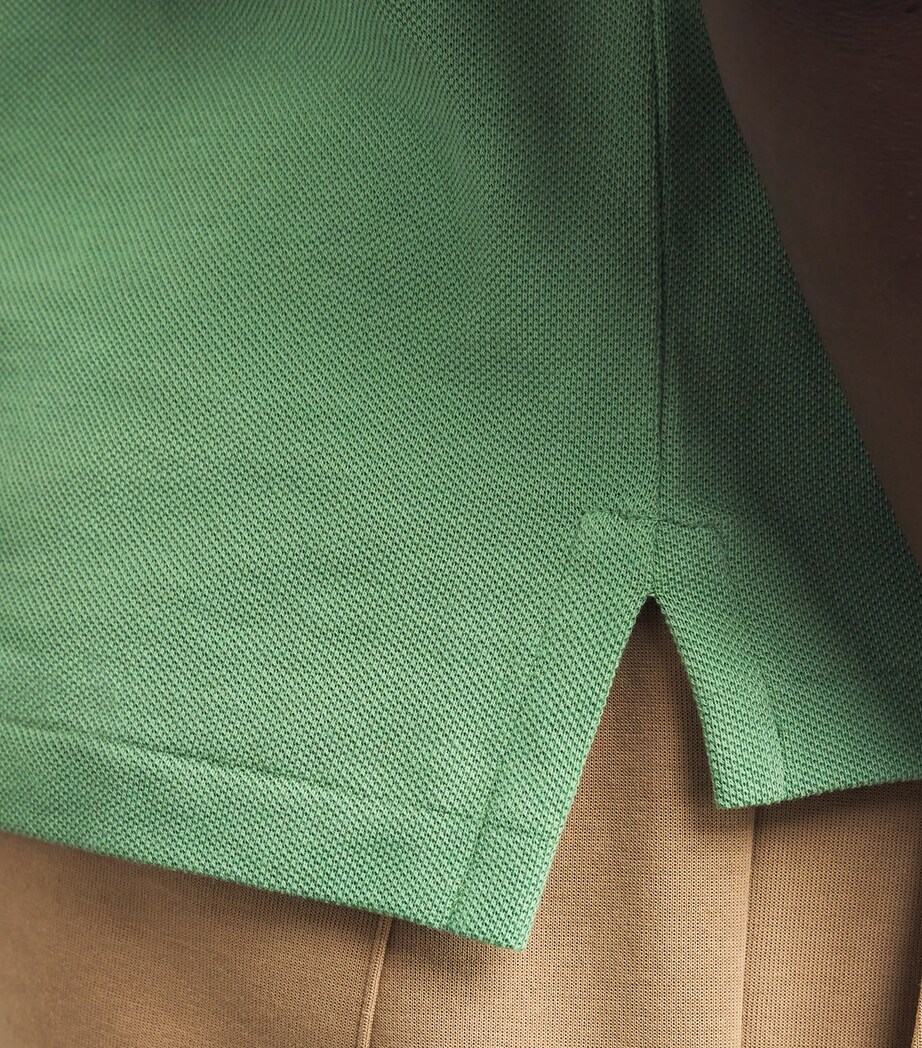 Cotton Mesh Slim-Fit Polo Shirt OUTBACK GREEN Image 6