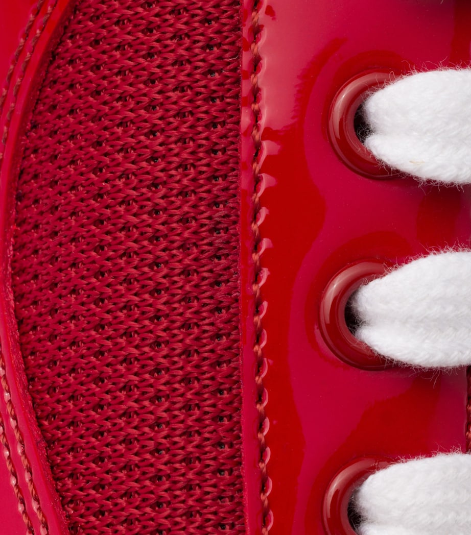Prada Patent Leather-Mesh America's Cup Sneakers Red Image 6