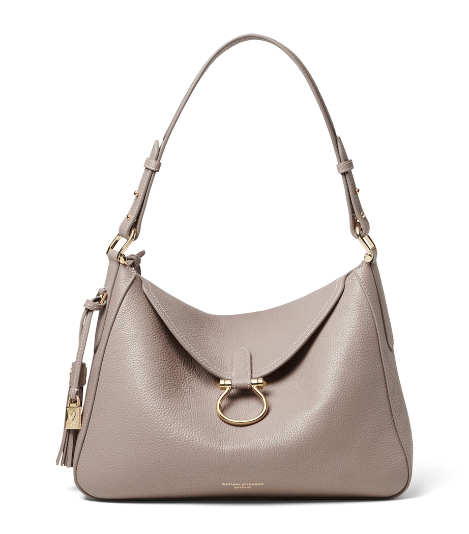 Aspinal Of London Grained Leather Ella Shoulder Bag Moleskin Image 1