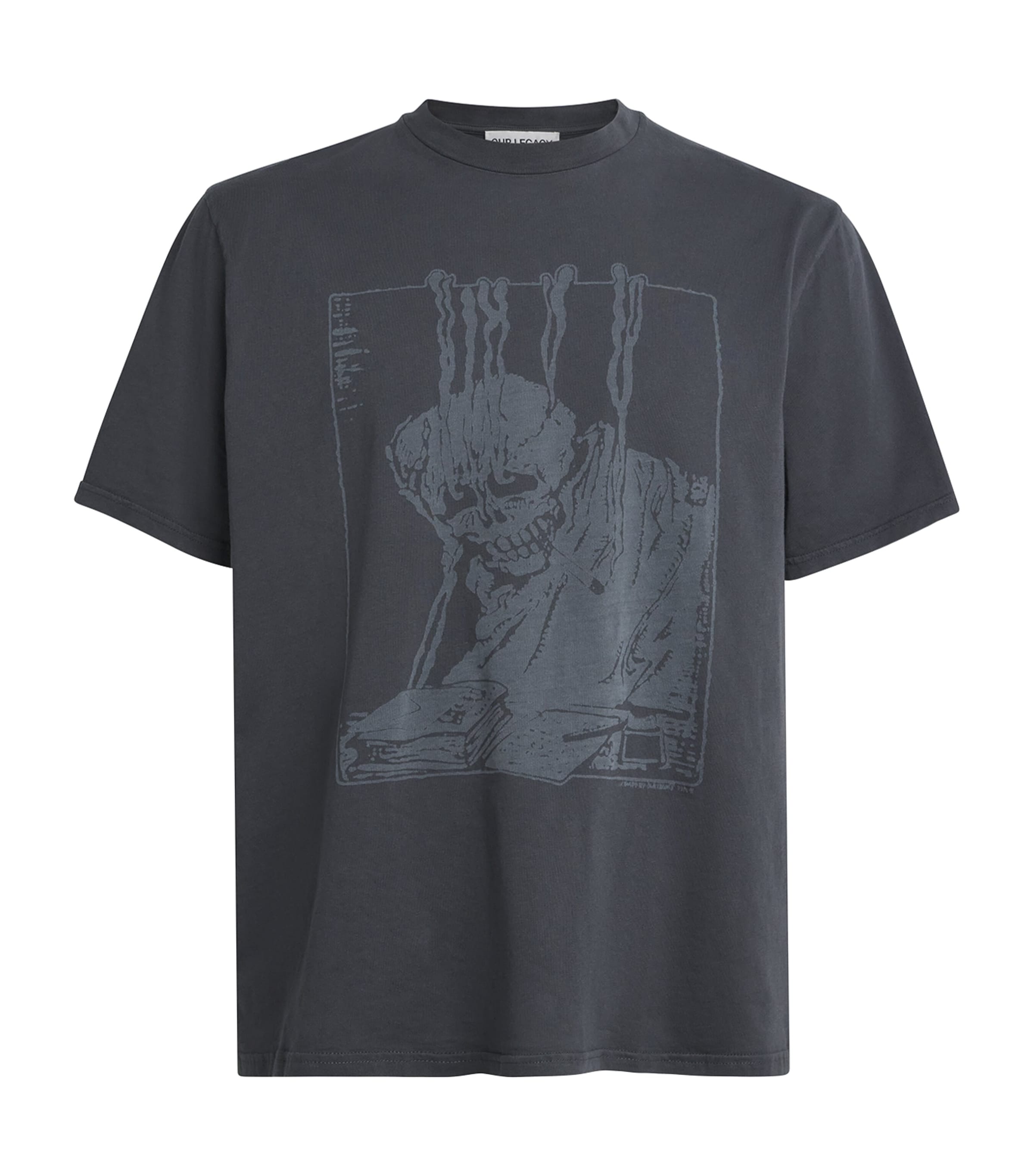 Our Legacy Mens Cotton Box Graphic T-Shirt Angry Fan Mail Print Image 1