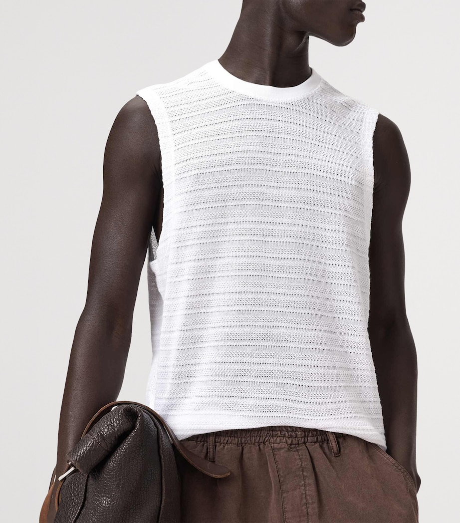 AllSaints Mens Organic Cotton Cove Tank Top Ashen White Image 6
