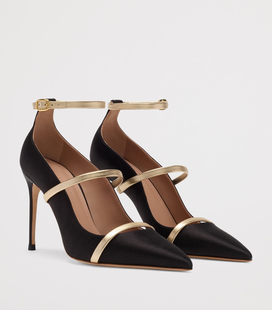 Malone Souliers Satin Diaz Heeled Pumps 90 Black Image 3