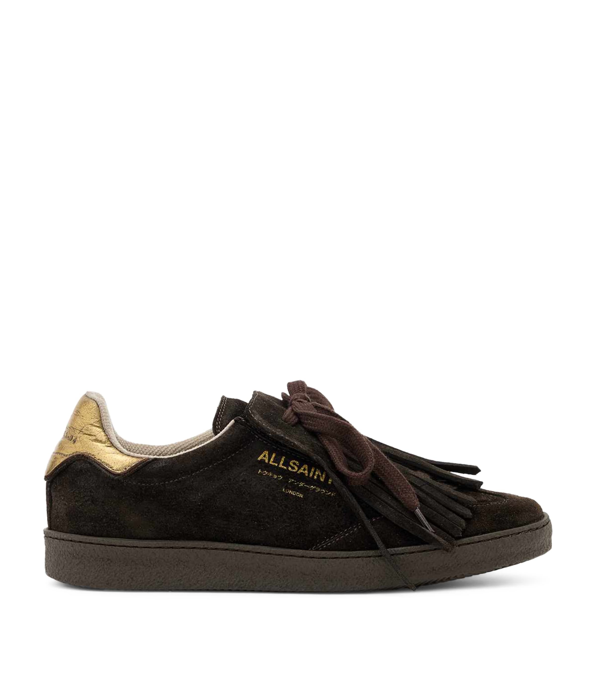 AllSaints Leather Fringe Thelma Sneakers Bitter Brown Image 1
