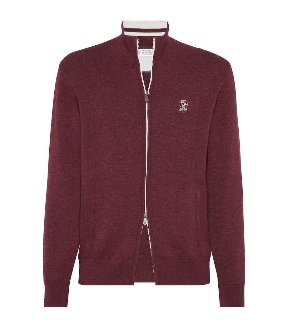 Cashmere Zip-Up Cardigan CLP63 Image 1