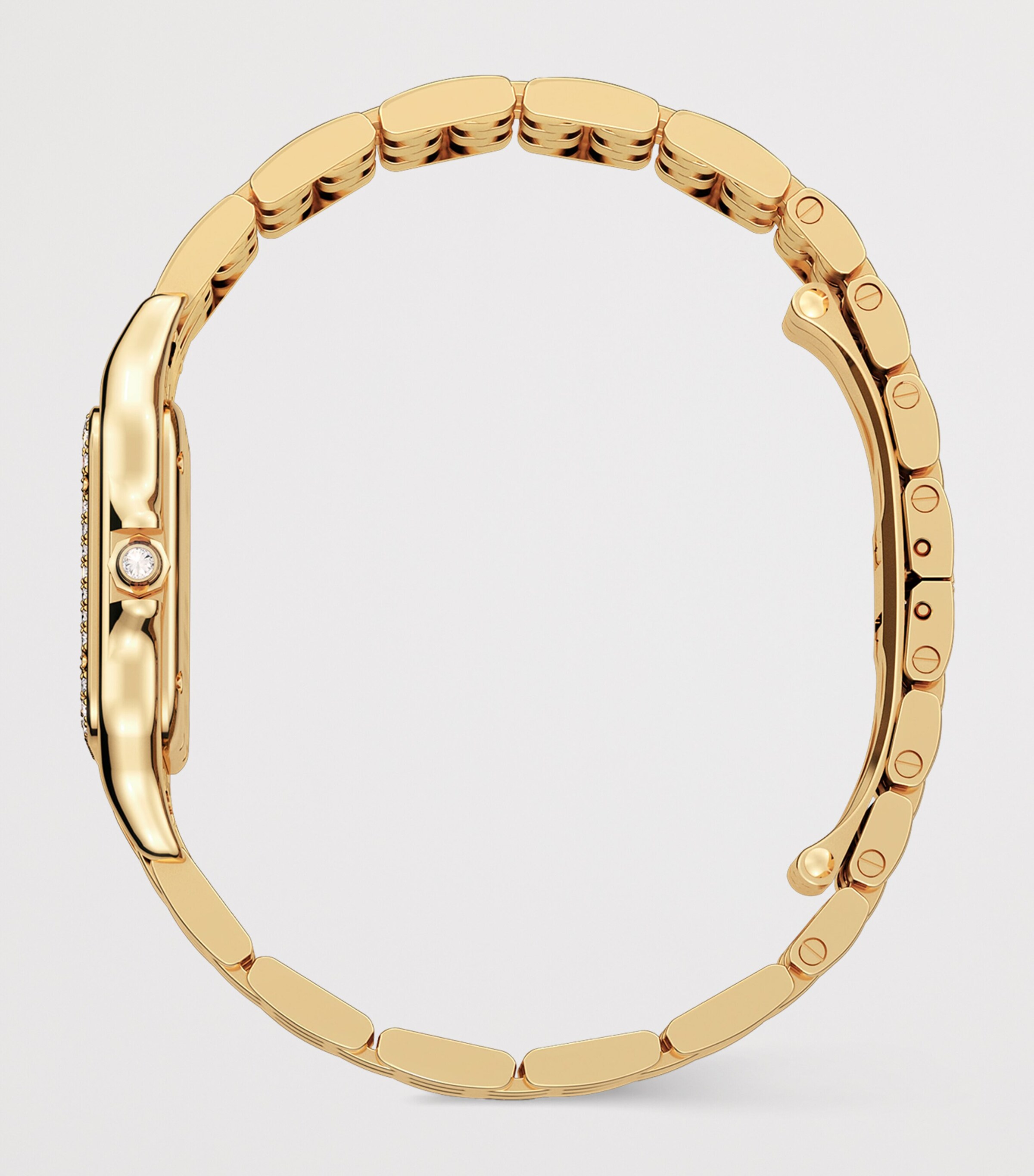 Cartier Medium Yellow Gold and Diamond Panthère de Cartier Watch 27mm Silvered Image 6