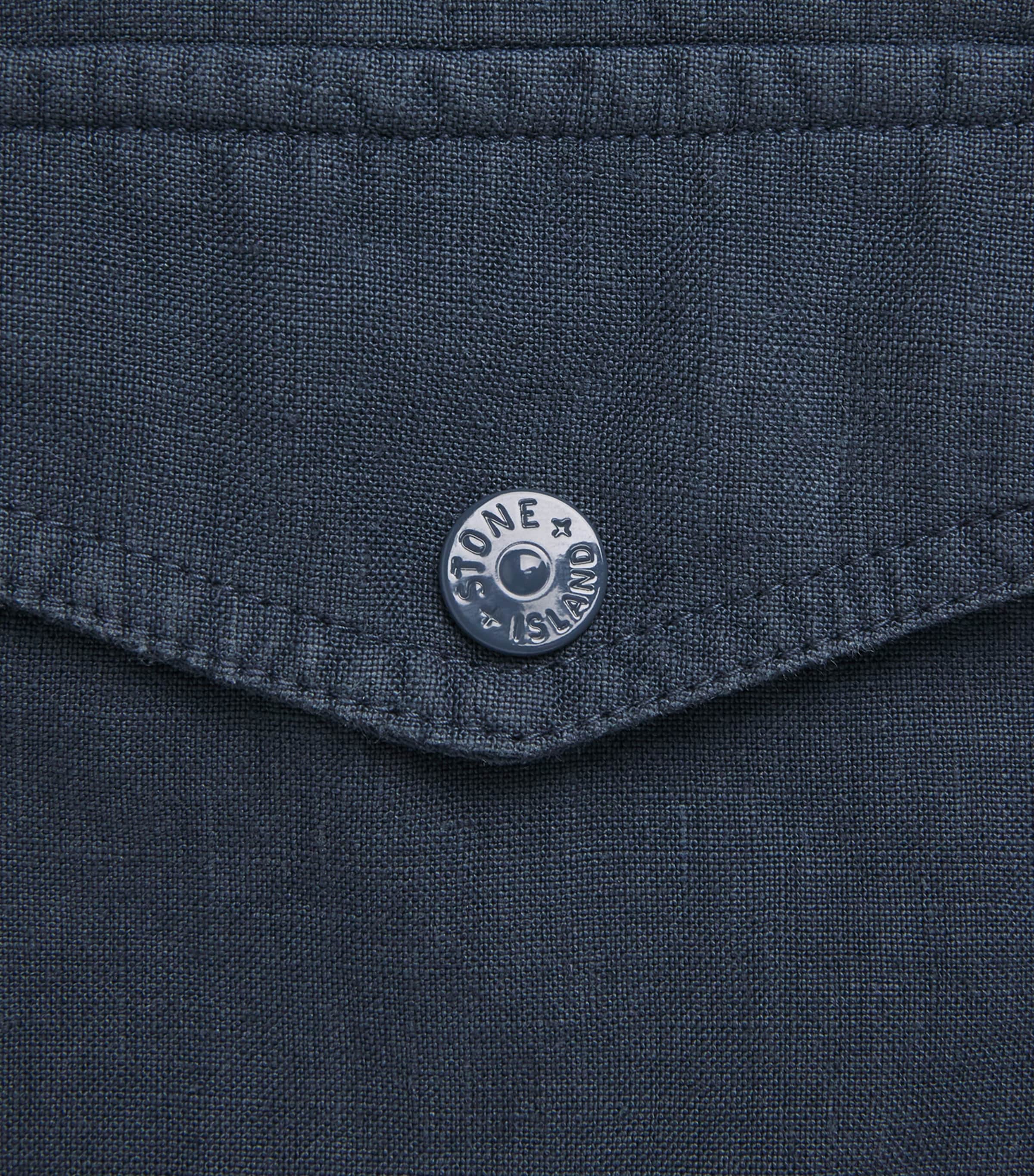 Stone Island Mens Linen-Blend Ghost Coach Jacket Image 6