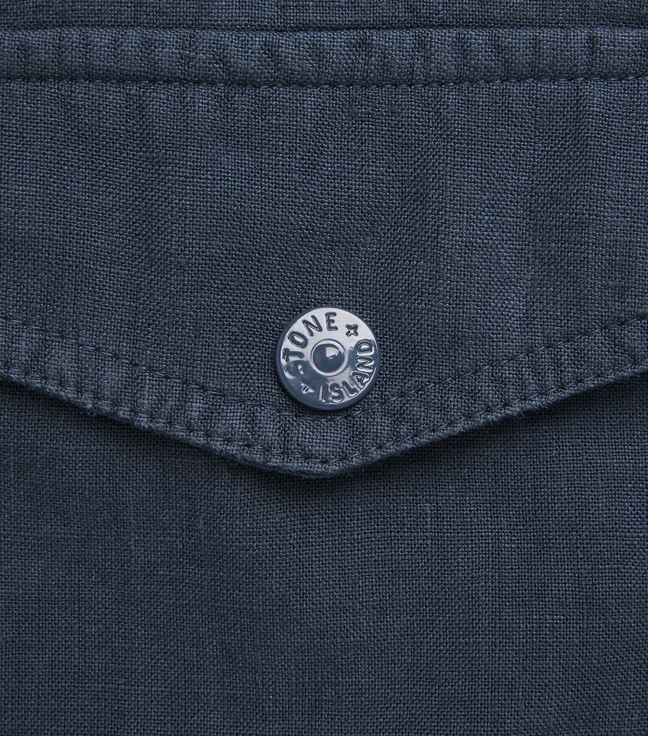Stone Island Mens Linen-Blend Ghost Coach Jacket Image 6