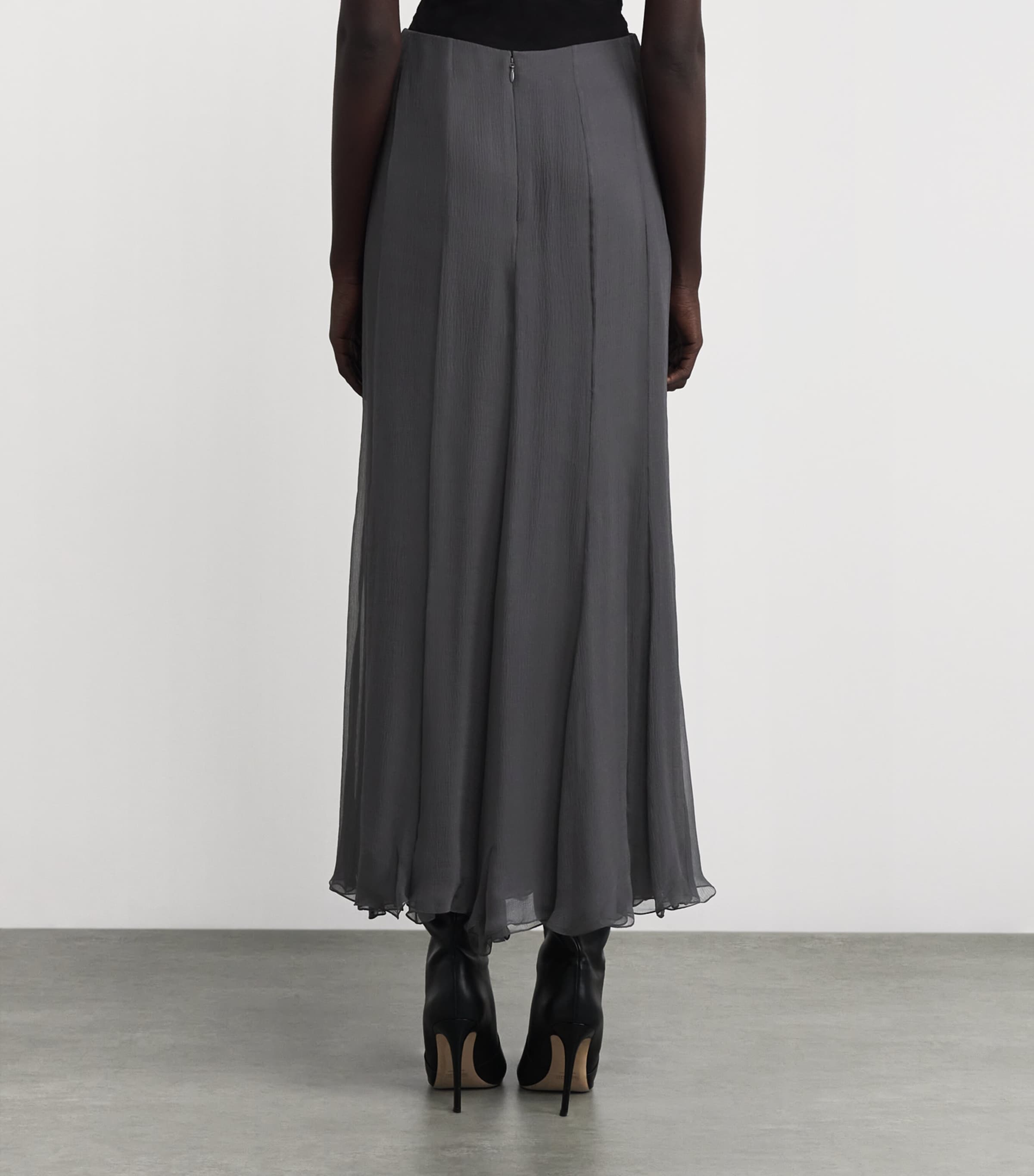 Silk Maxi Skirt PEARLY BLACK Image 4