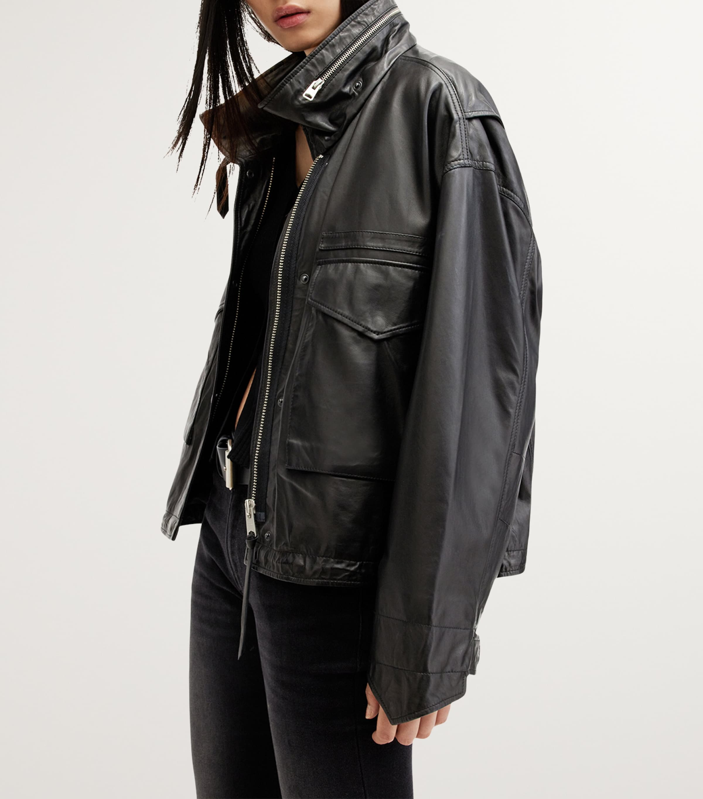 Clay Leather Jacket BLACK Image 7