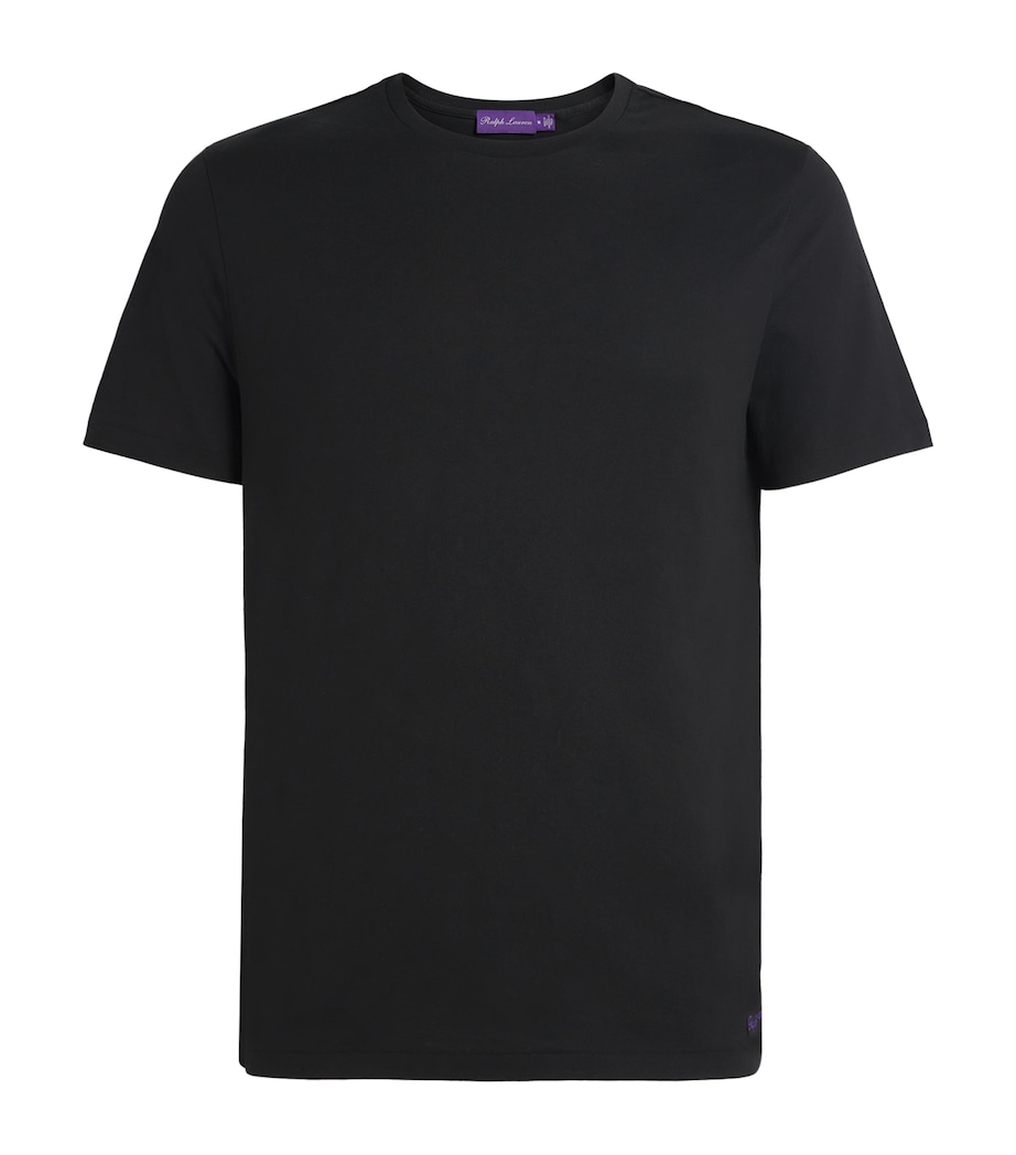 Cotton Embroidered T-Shirt BLACK Image 1