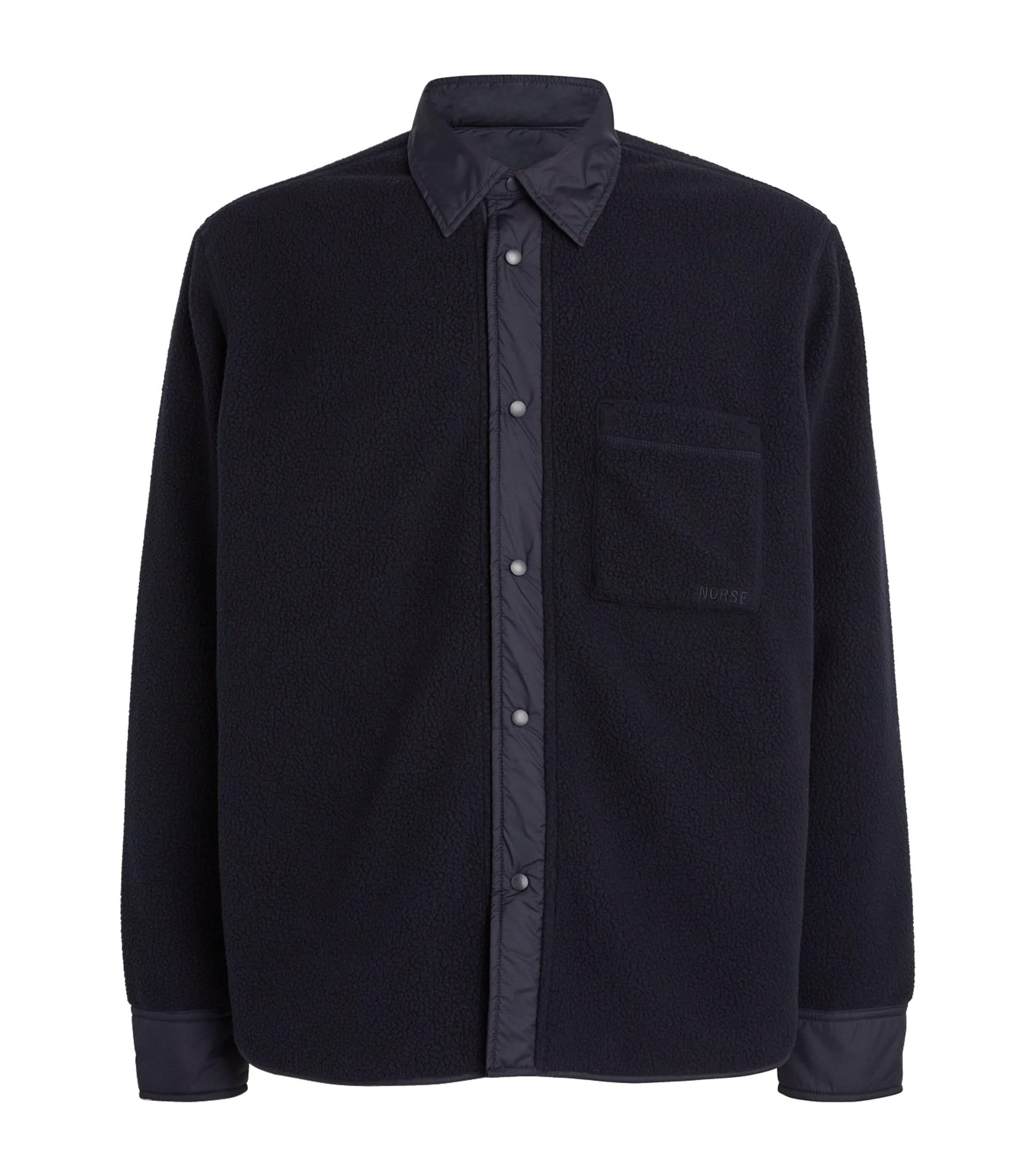 Shop Norse Projects Ulrik Reversible Overshirt In Navy