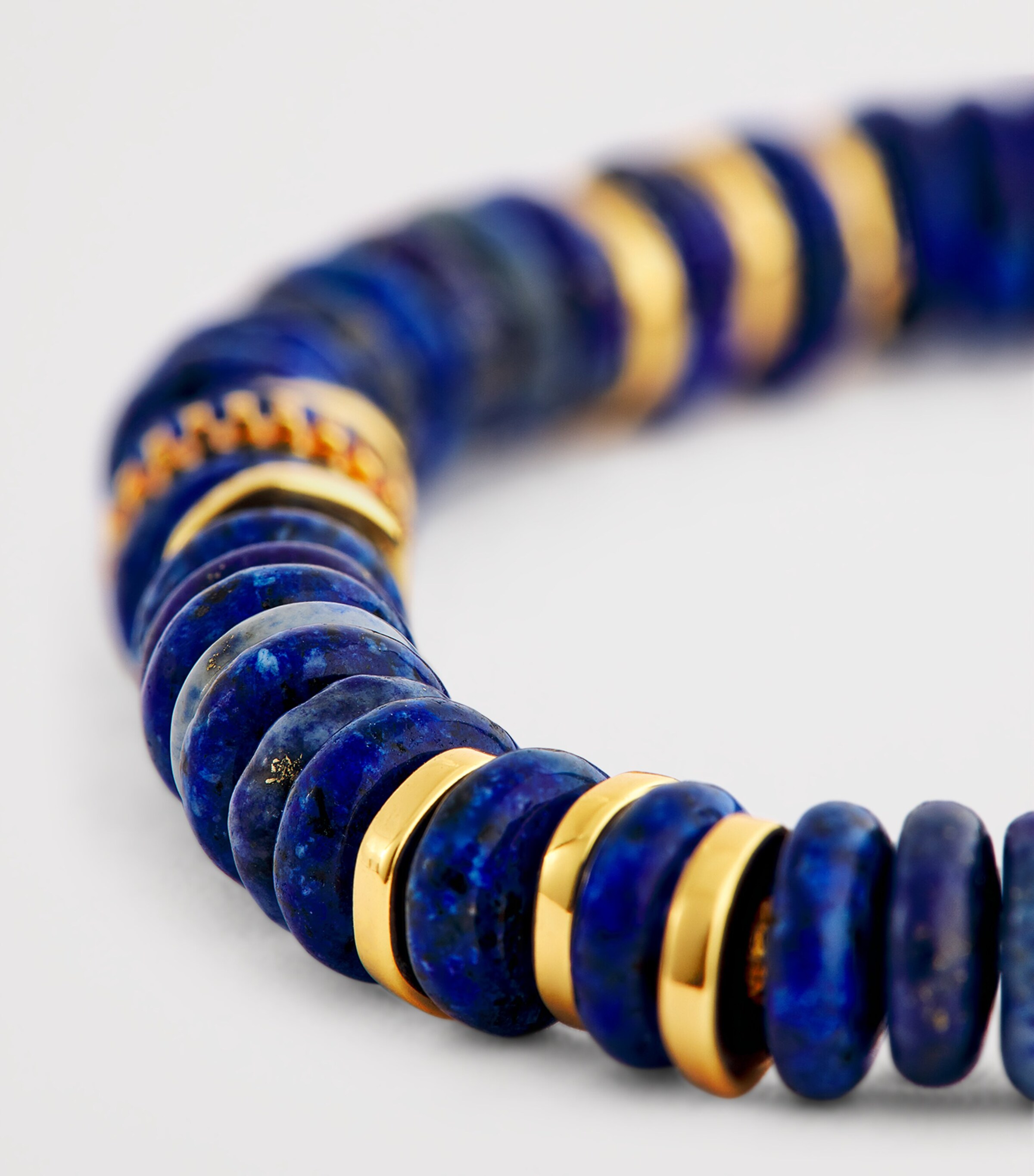 Tateossian Gold-Plated Sterling Silver and Lapis Classic Discs Bracelet Blue Image 4