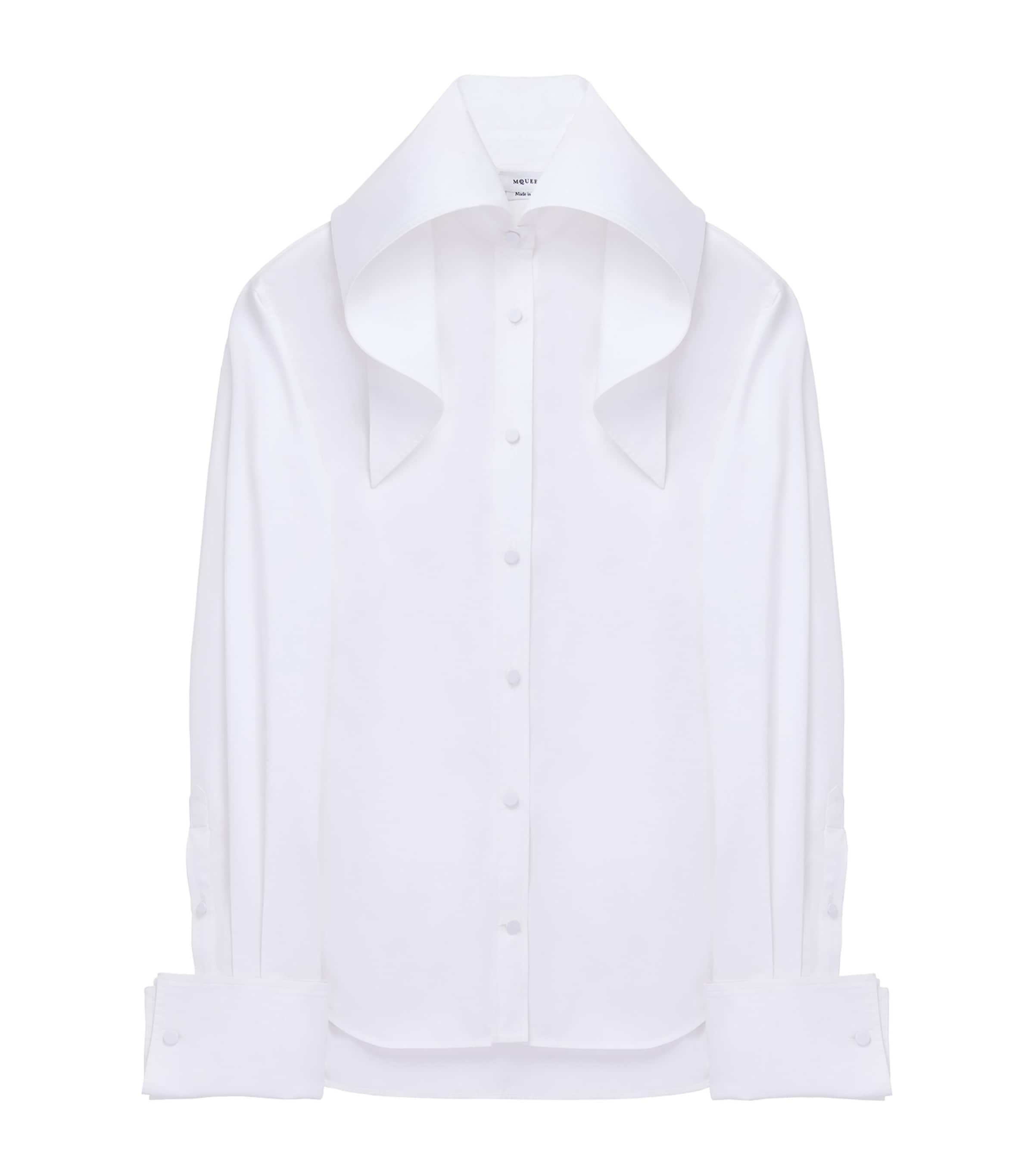 Alexander Mcqueen Draped Collar Shirt In White