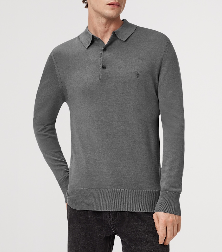 Merino Wool Mode Polo Shirt ASHER GREY Image 5