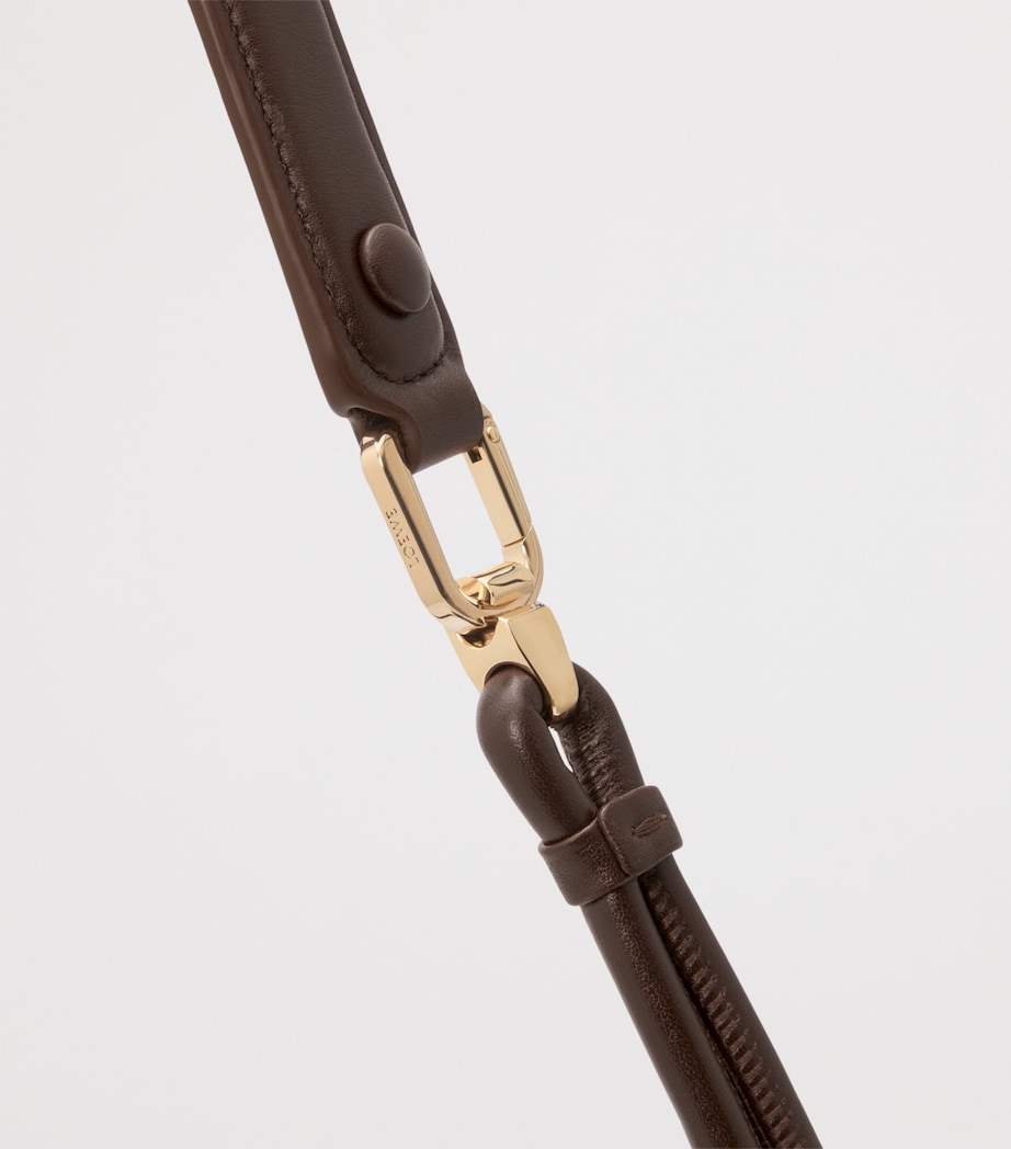 Large Grained Leather Madrid Shoulder Bag DARK CHESTNUT Image 13