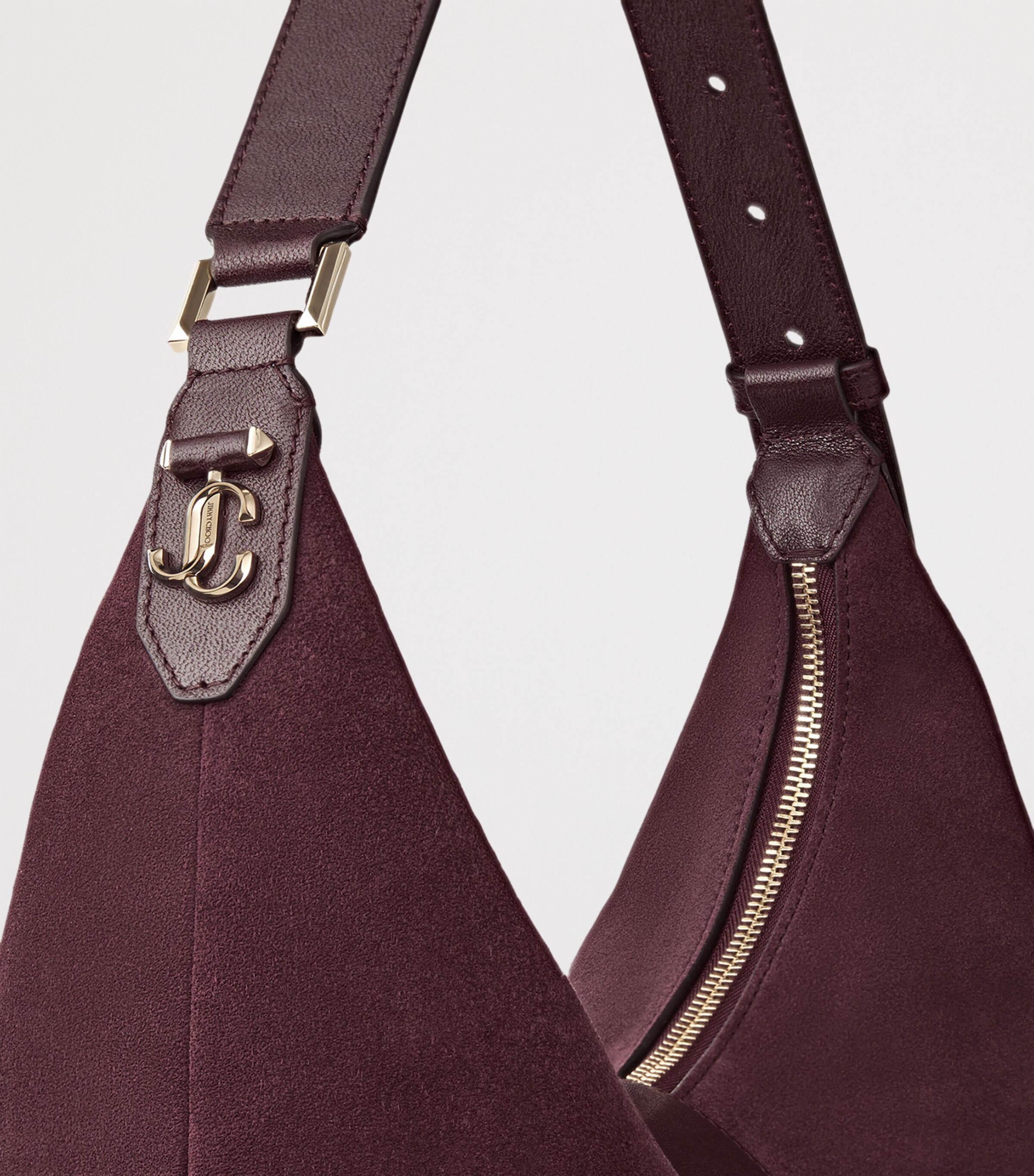 Jimmy Choo Womens Medium Suede Bar Shoulder Bag Deep Merlot/deep Mer Image 6