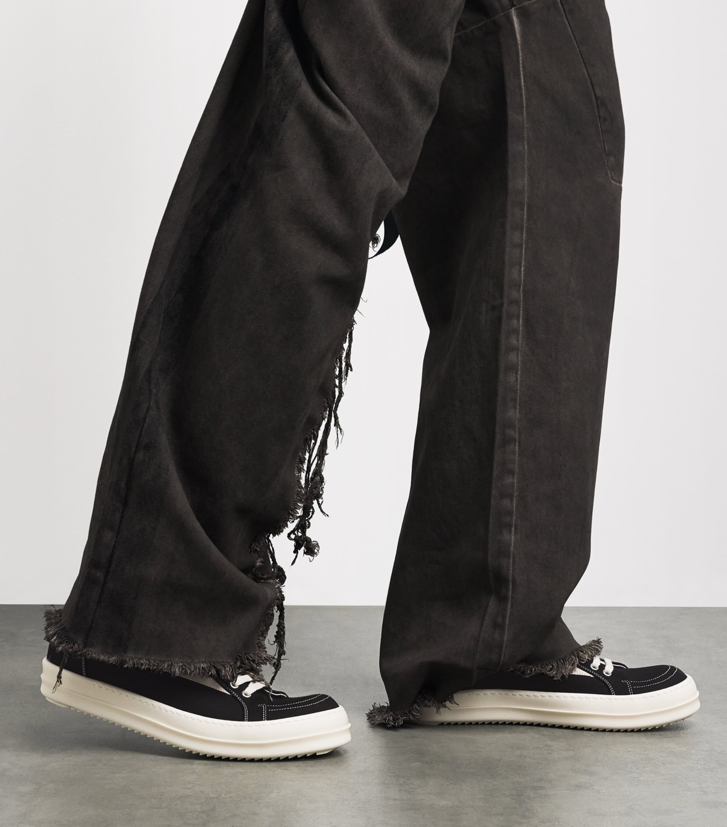 Rick Owens Canvas Vintage Sneakers Blk/milk/milk Image 4