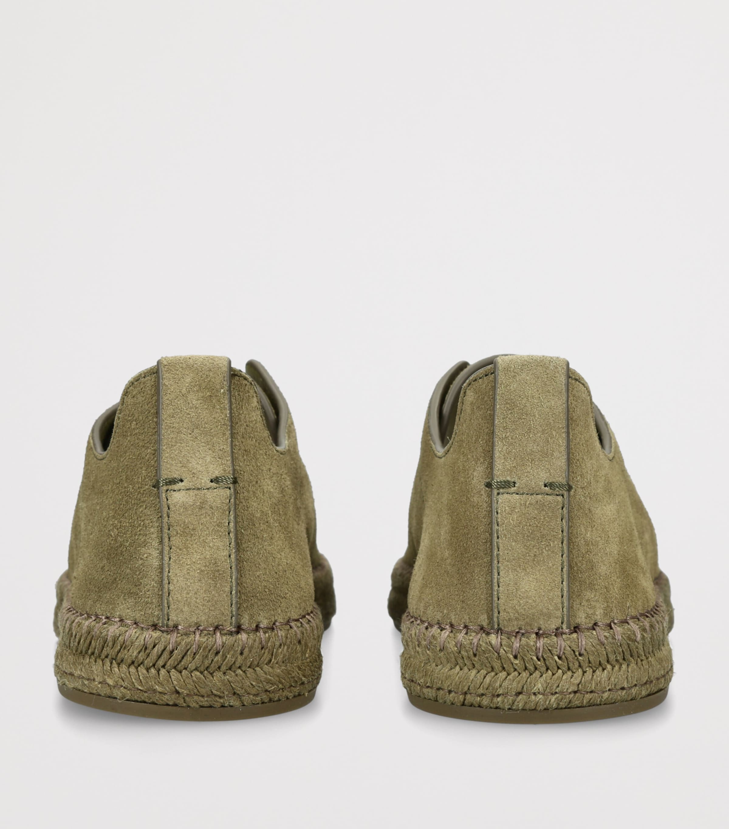 Zegna Suede Triple Stitch Espadrilles Mid Green Image 2