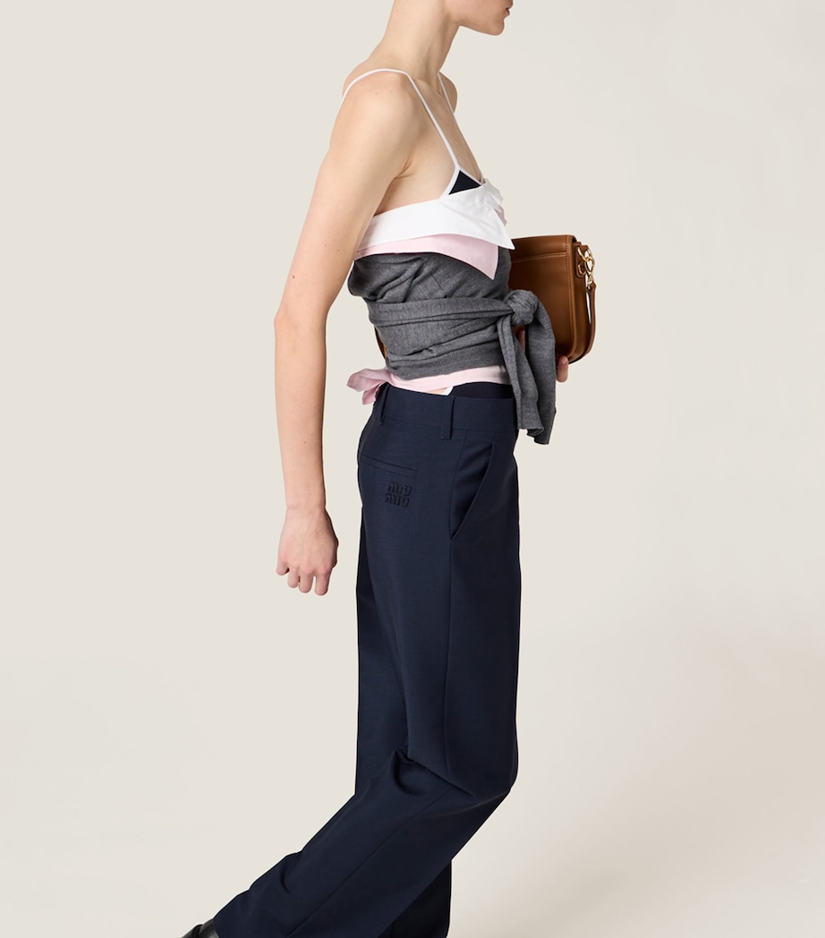 Mohair-Wool Tailored Trousers F0124 Image 4