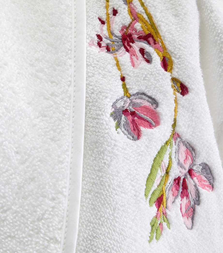 Cotton-Modal Embroidered Gaura Bathrobe BLANC Image 4