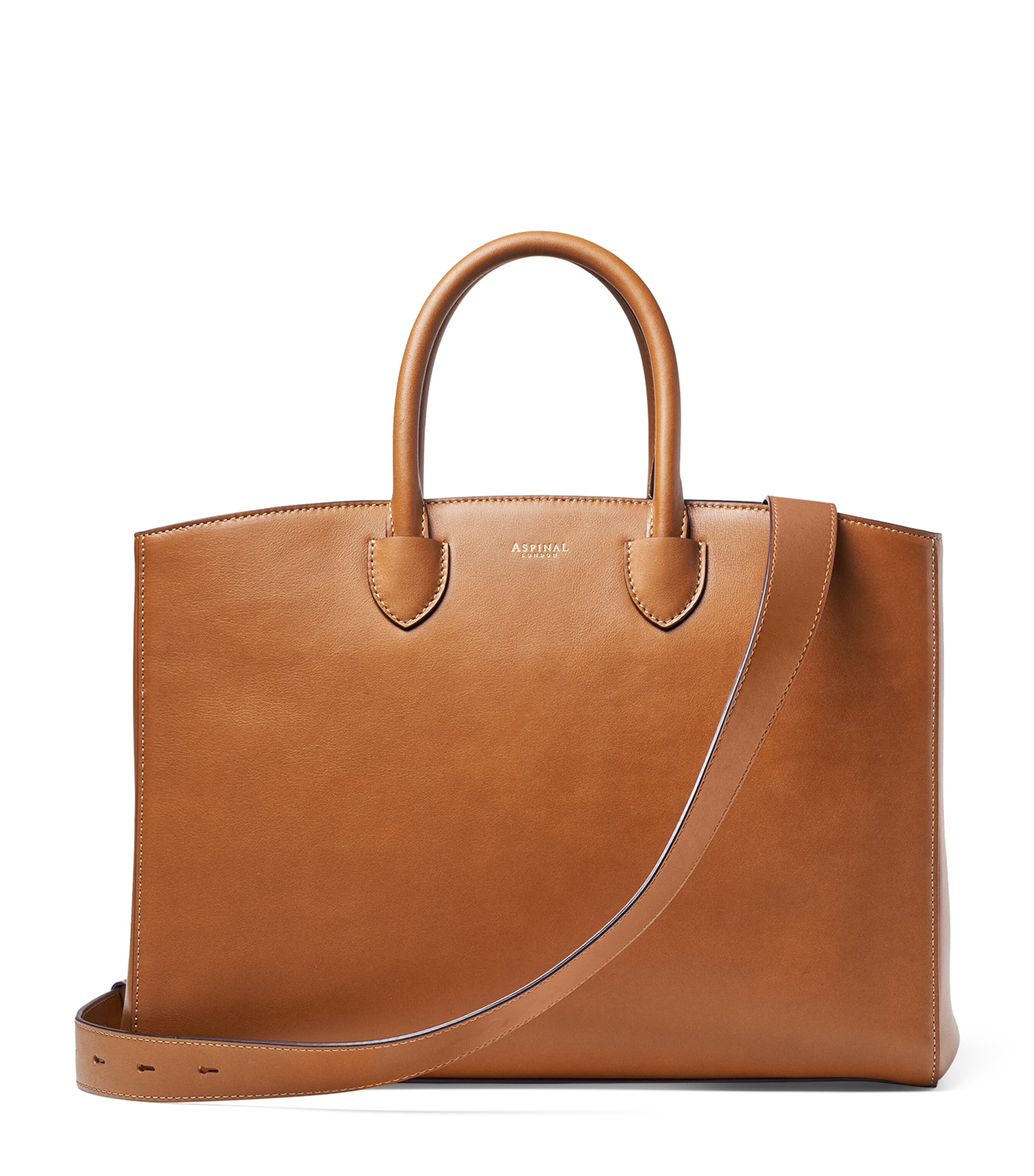 Aspinal Of London Womens Tan Madison Branded Leather Tote Bag