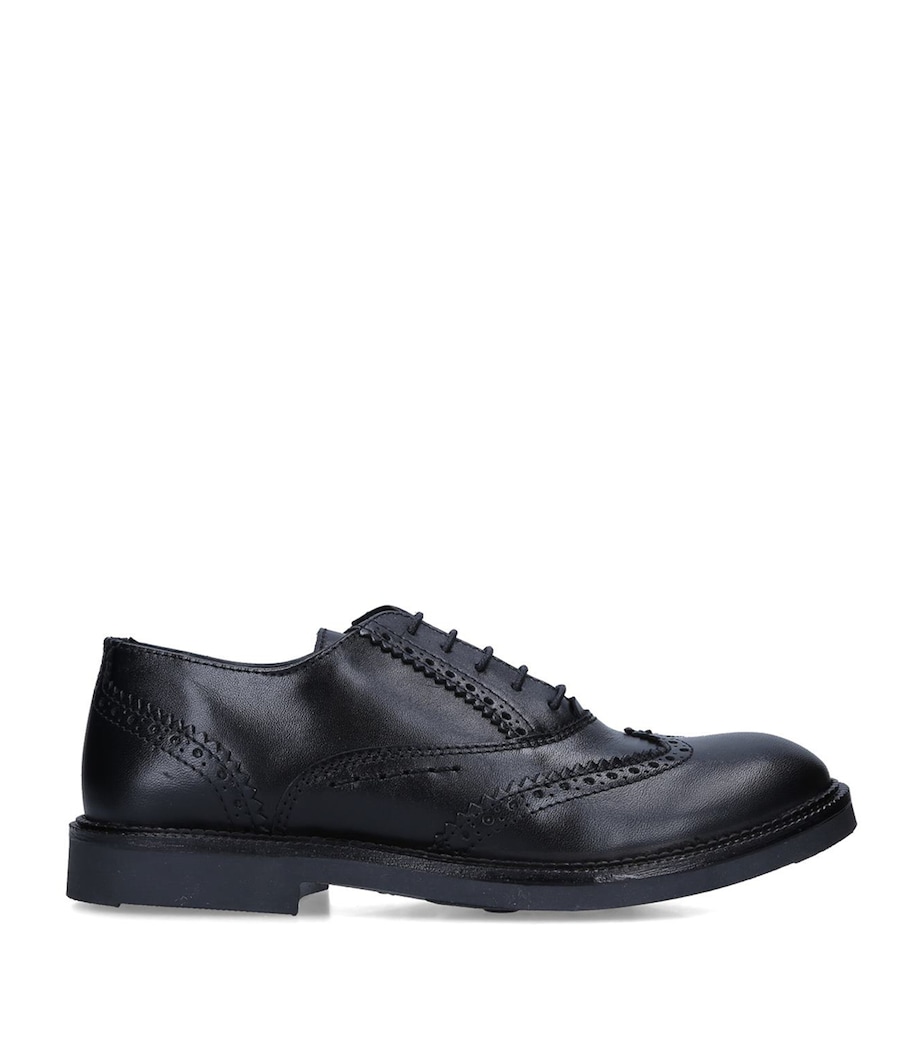 papouelli Leather Riley School Shoes Black Image 3