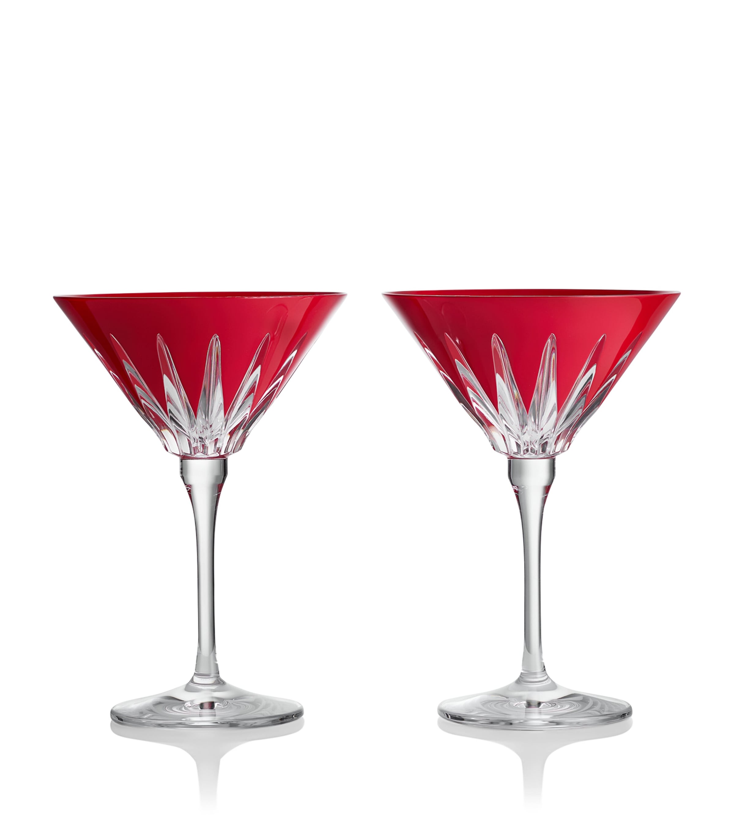 Set of 2 Crystal Firework Martini Glasses (200ml) RED Image 1