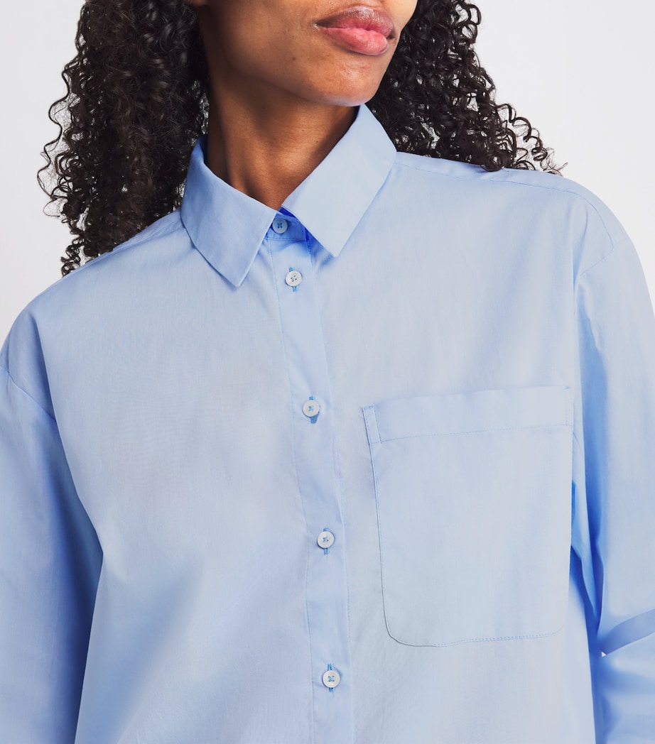 Cotton Long-Sleeve Shirt LIGHT BLUE Image 6
