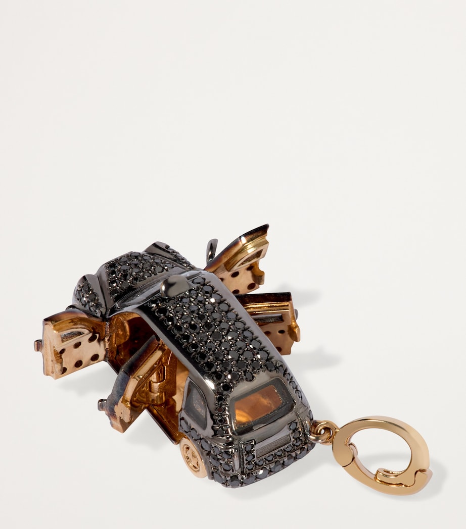 x Harrods Yellow Gold, Diamond and Sapphire My Life in Charms London Black Taxi Charm YELLOW GOLD Image 2