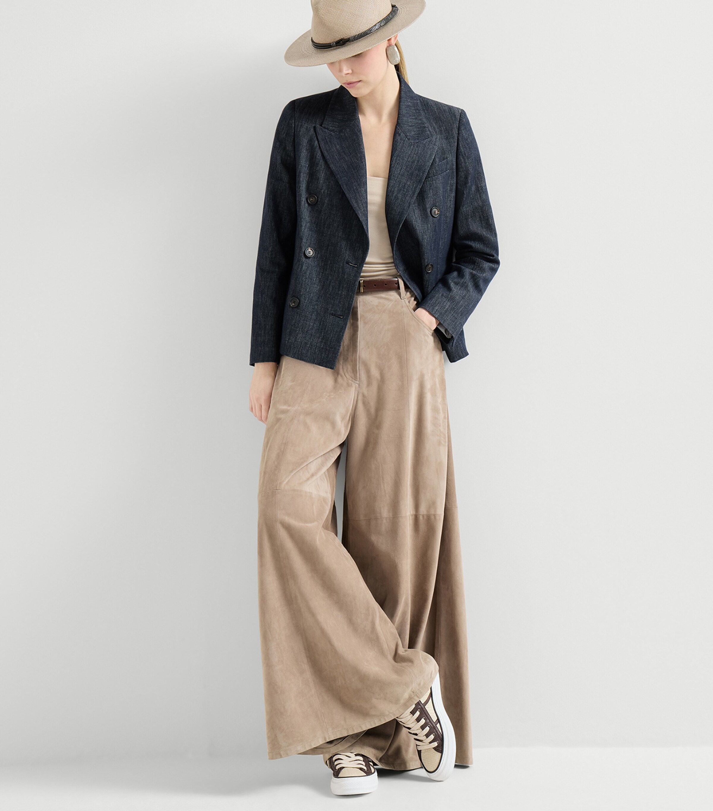 Brunello Cucinelli Techno Raffia Low-Top Sneakers Image 2