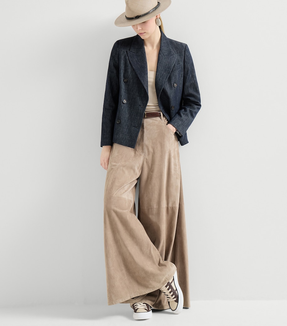 Brunello Cucinelli Techno Raffia Low-Top Sneakers Image 2