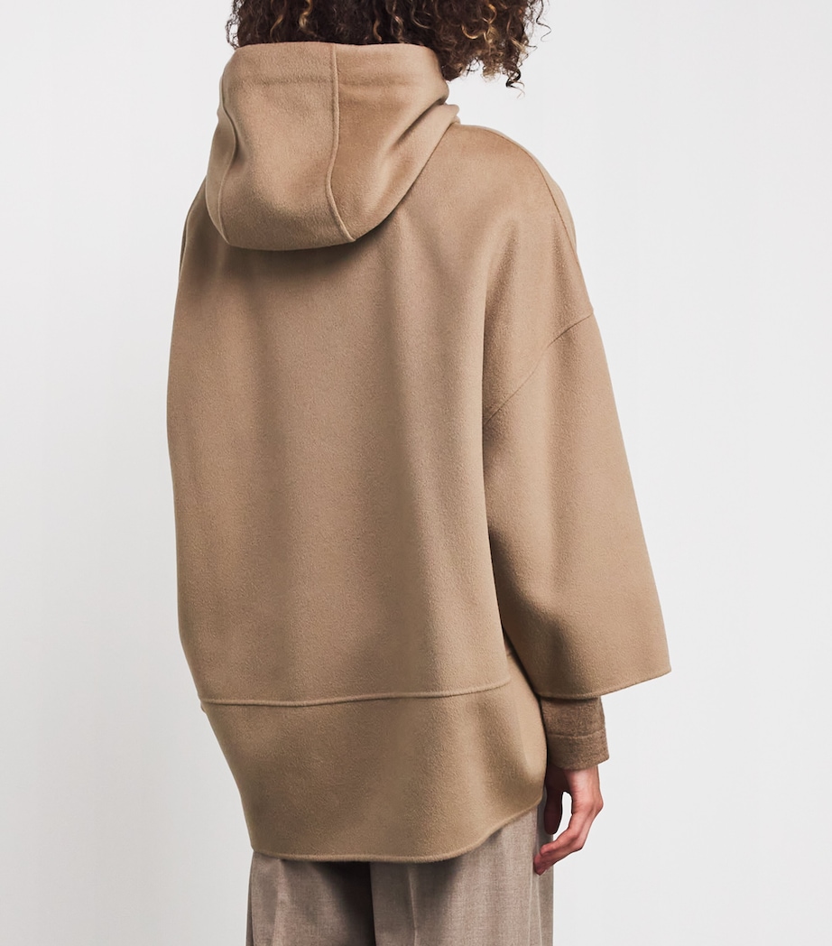 Virgin Wool Zip-Up Hoodie SAND Image 4