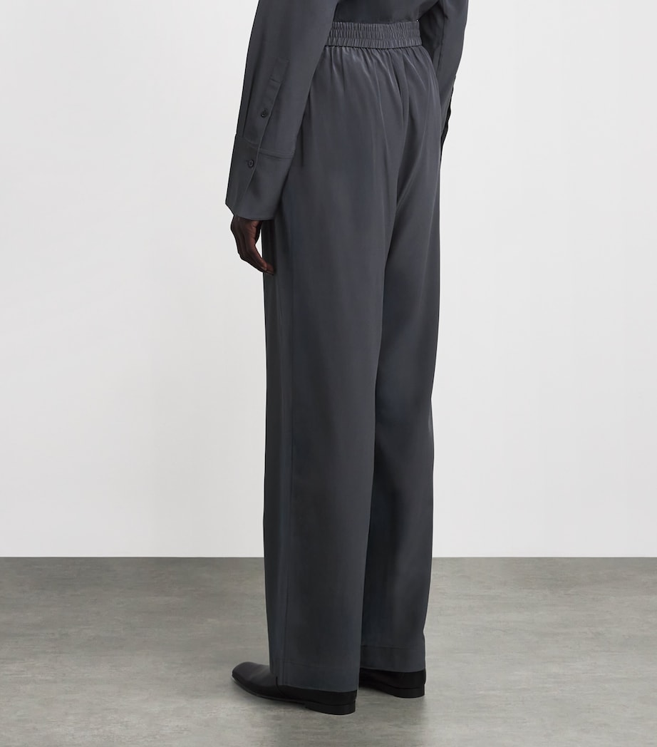 Silk Satin Sahel Trousers SMOKE Image 4