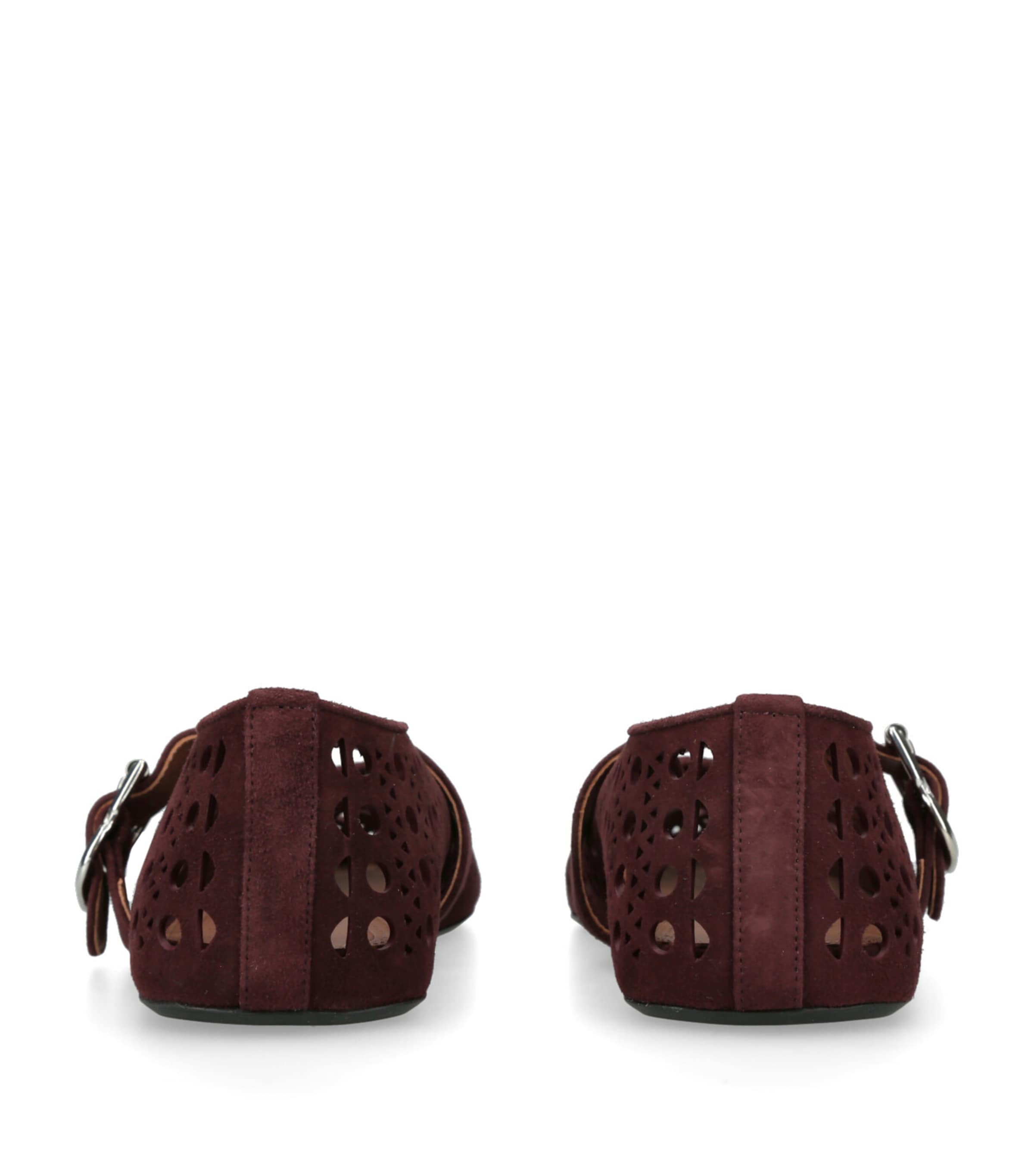 Suede Vienne Ballet Flats WINE Image 2