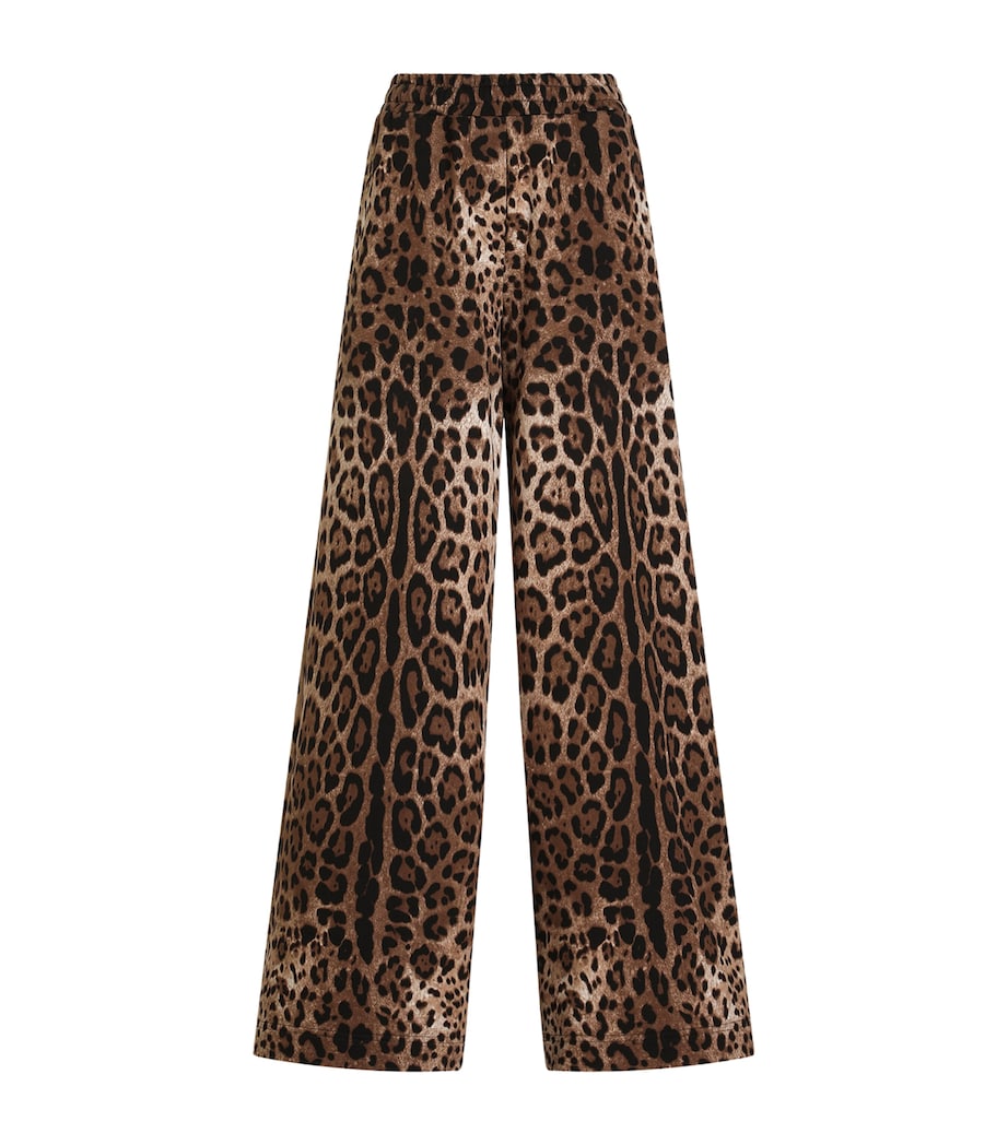 Dolce&Gabbana Womens Fleece Leopard Print Trousers Leo New Image 1