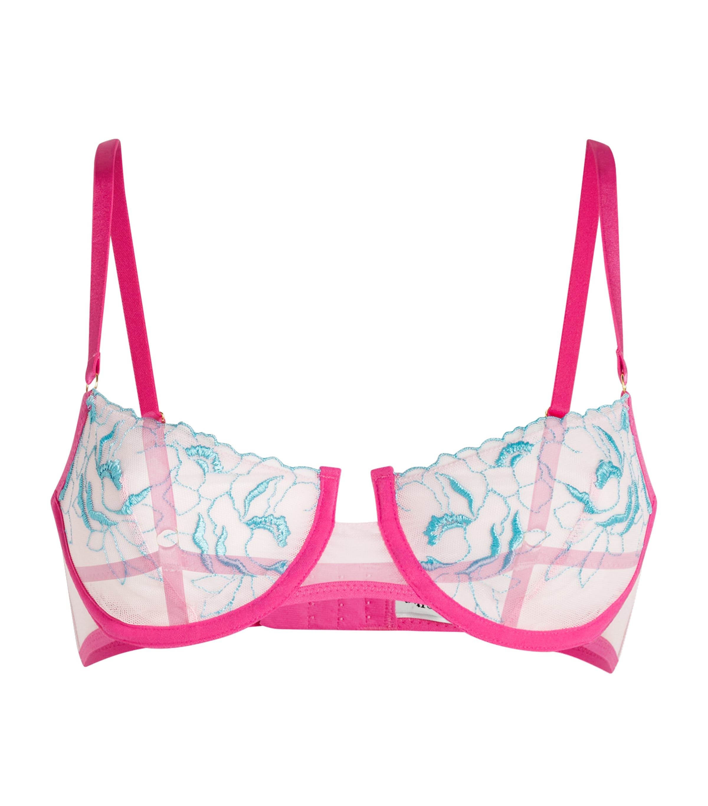 Dora Larsen Embroidered Audrey Underwire Bra In Pink