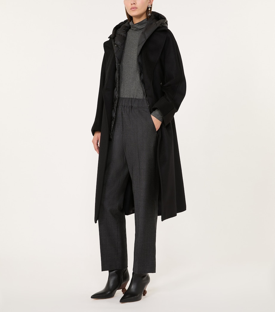 Weekend Max Mara Womens Virgin Wool-Blend Elasticated Trousers Dark Grey Image 4
